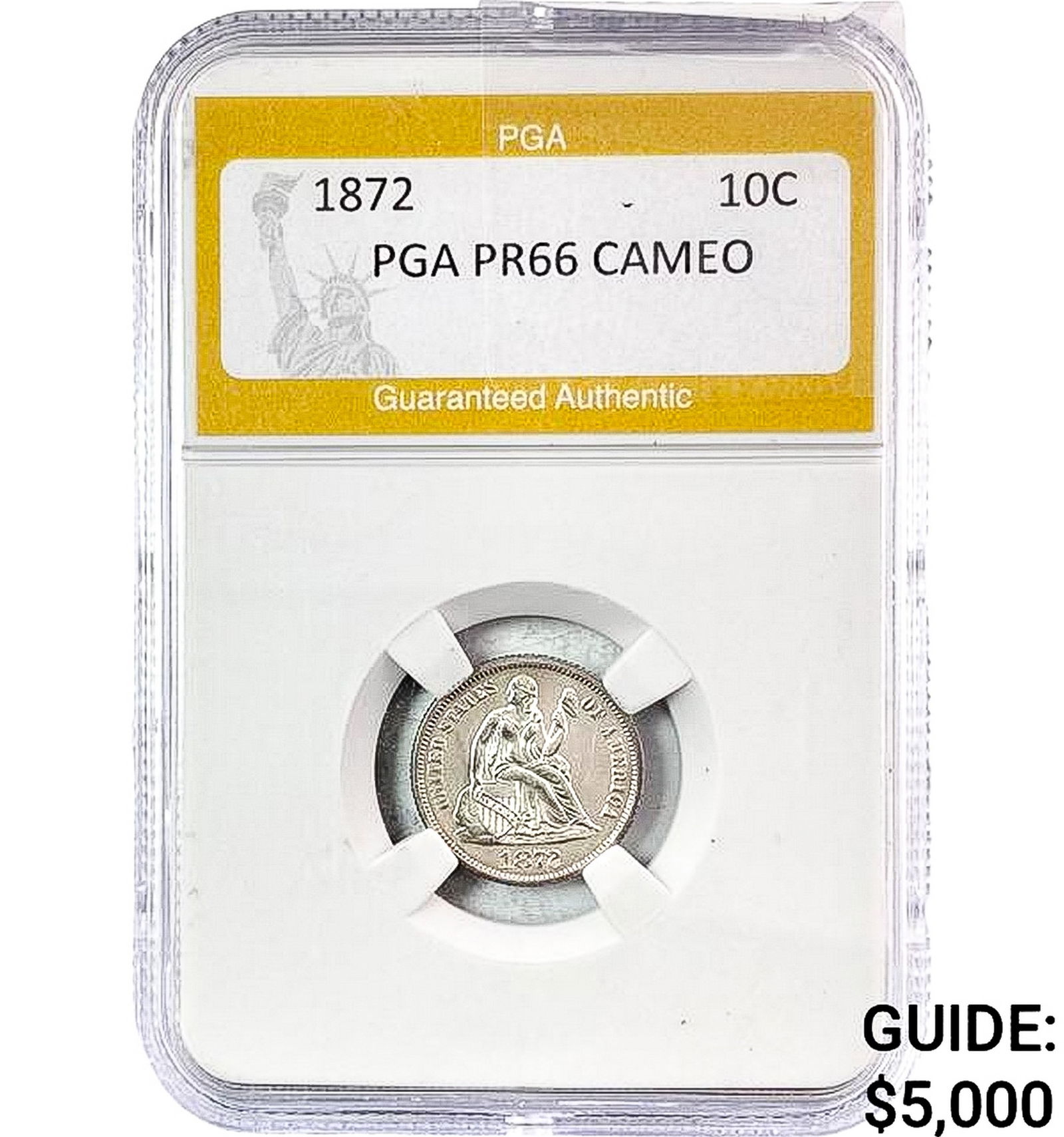 1872 Seated Liberty Dime PGA PR66 Cameo (1 of 2)
