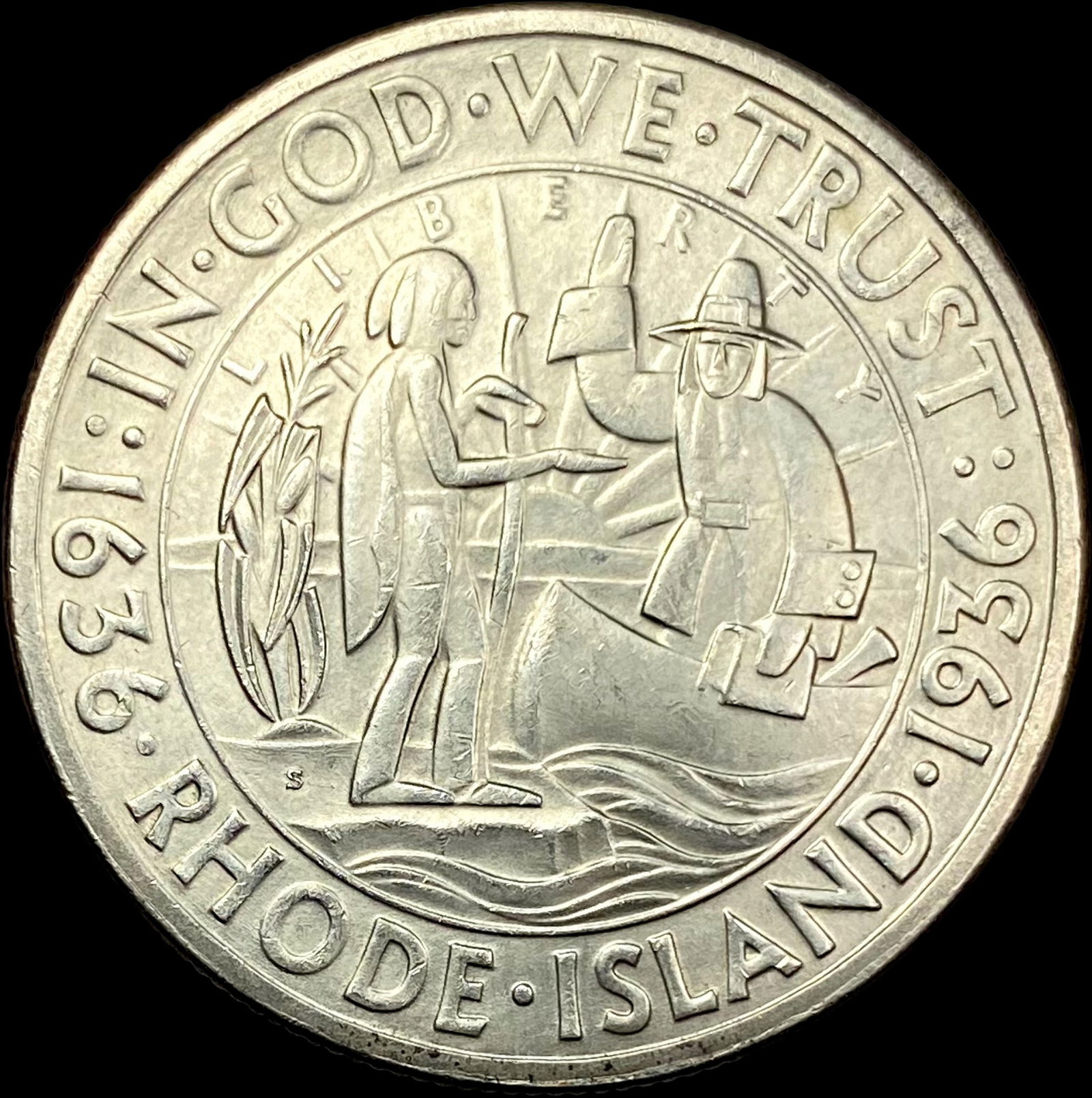 1936-S Rhode Island Silver Half Dollar UNCIRCULATED (1 of 2)