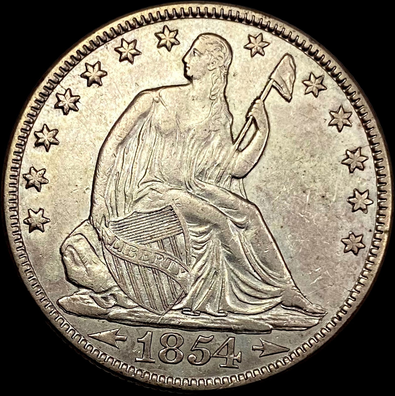 1854-O Arrows Seated Liberty Half Dollar CLOSELY UNCIRCULATED (1 of 2)