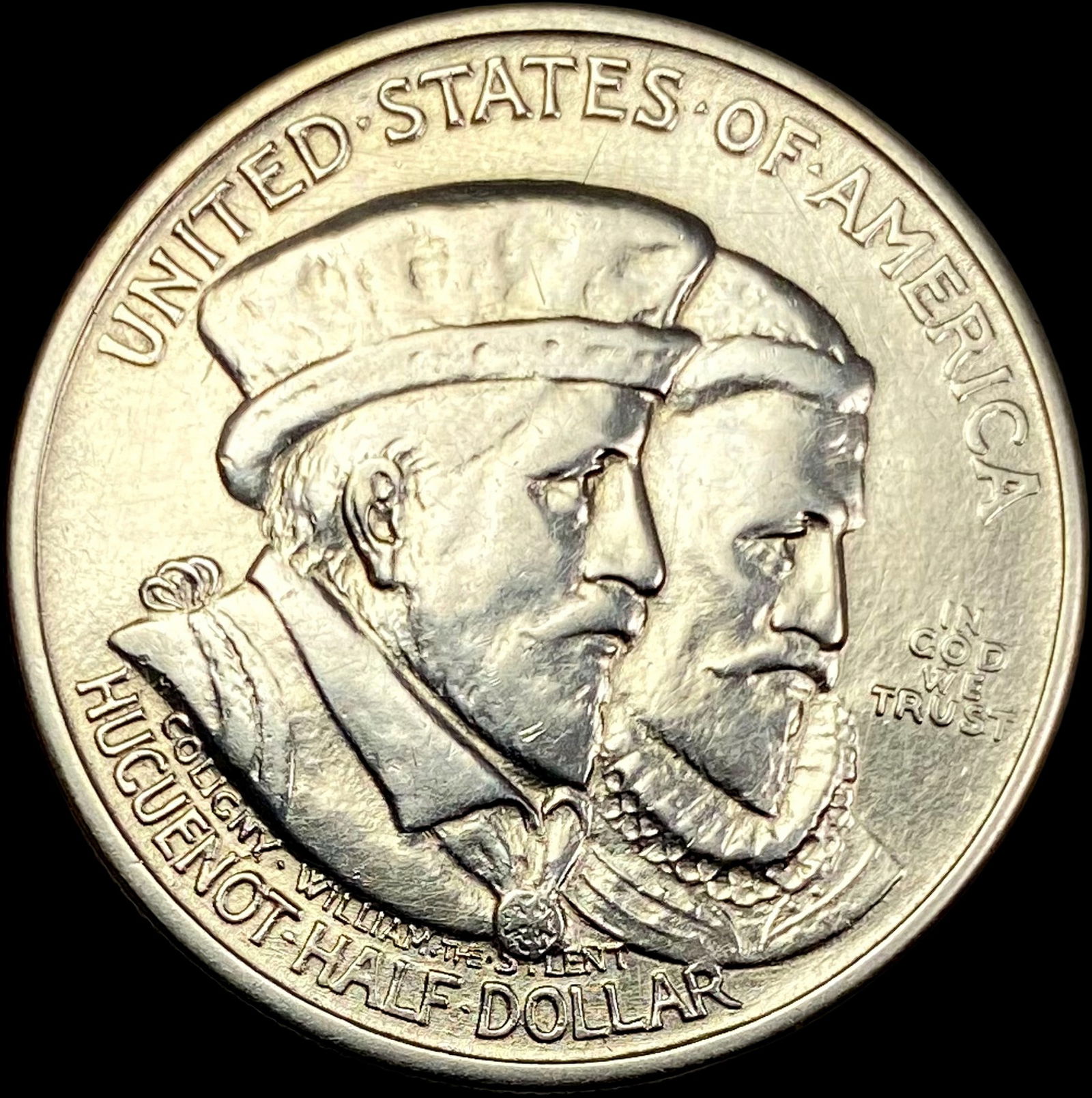 1924 Silver Huguenot Half Dollar NEARLY UNCIRCULATED (1 of 2)