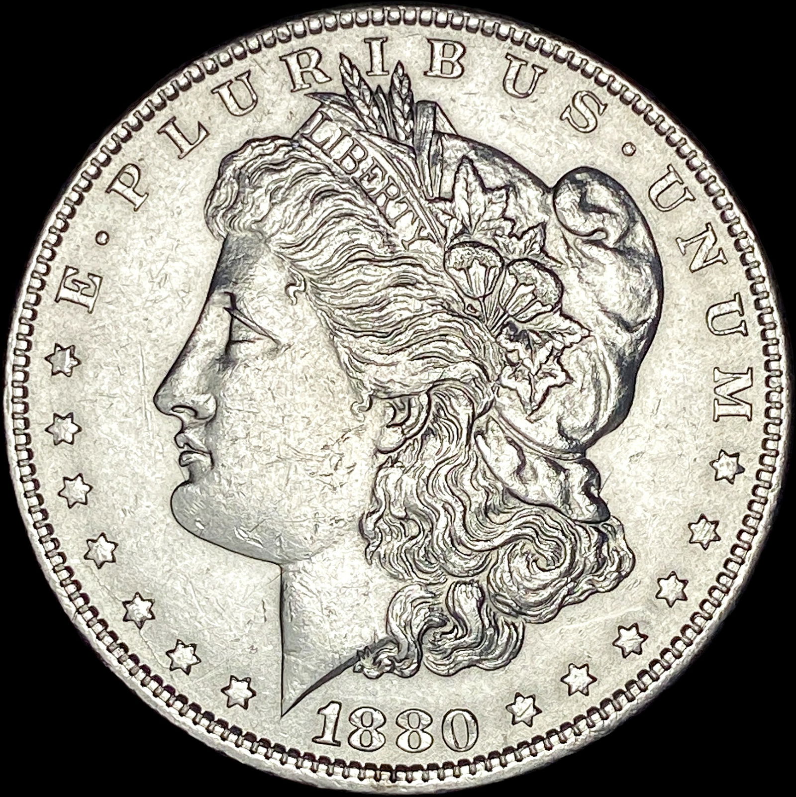 1880-O Micro O Silver Morgan Dollar CLOSELY UNCIRCULATED (1 of 2)