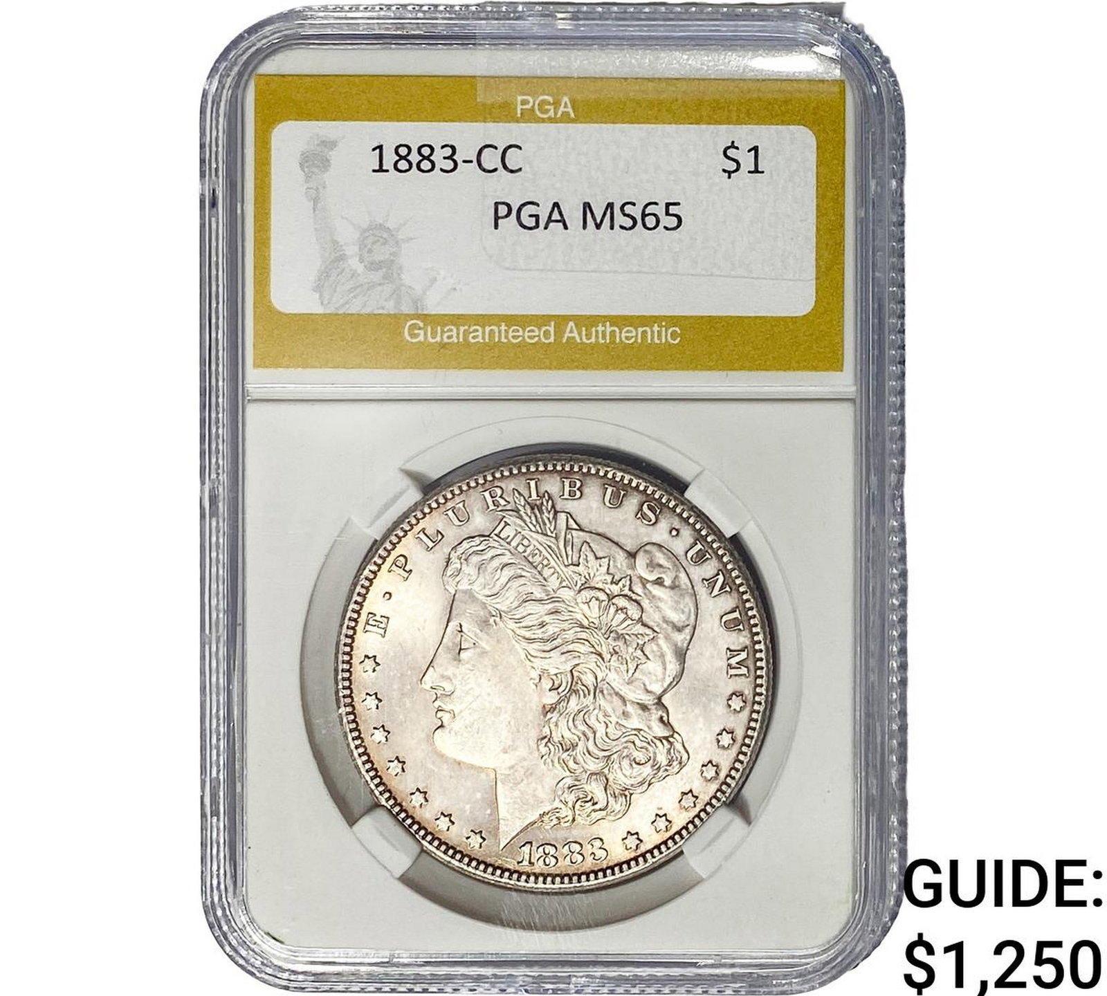 1883-CC Morgan Silver Dollar PGA MS65: 1883-CC Morgan Silver Dollar PGA MS65