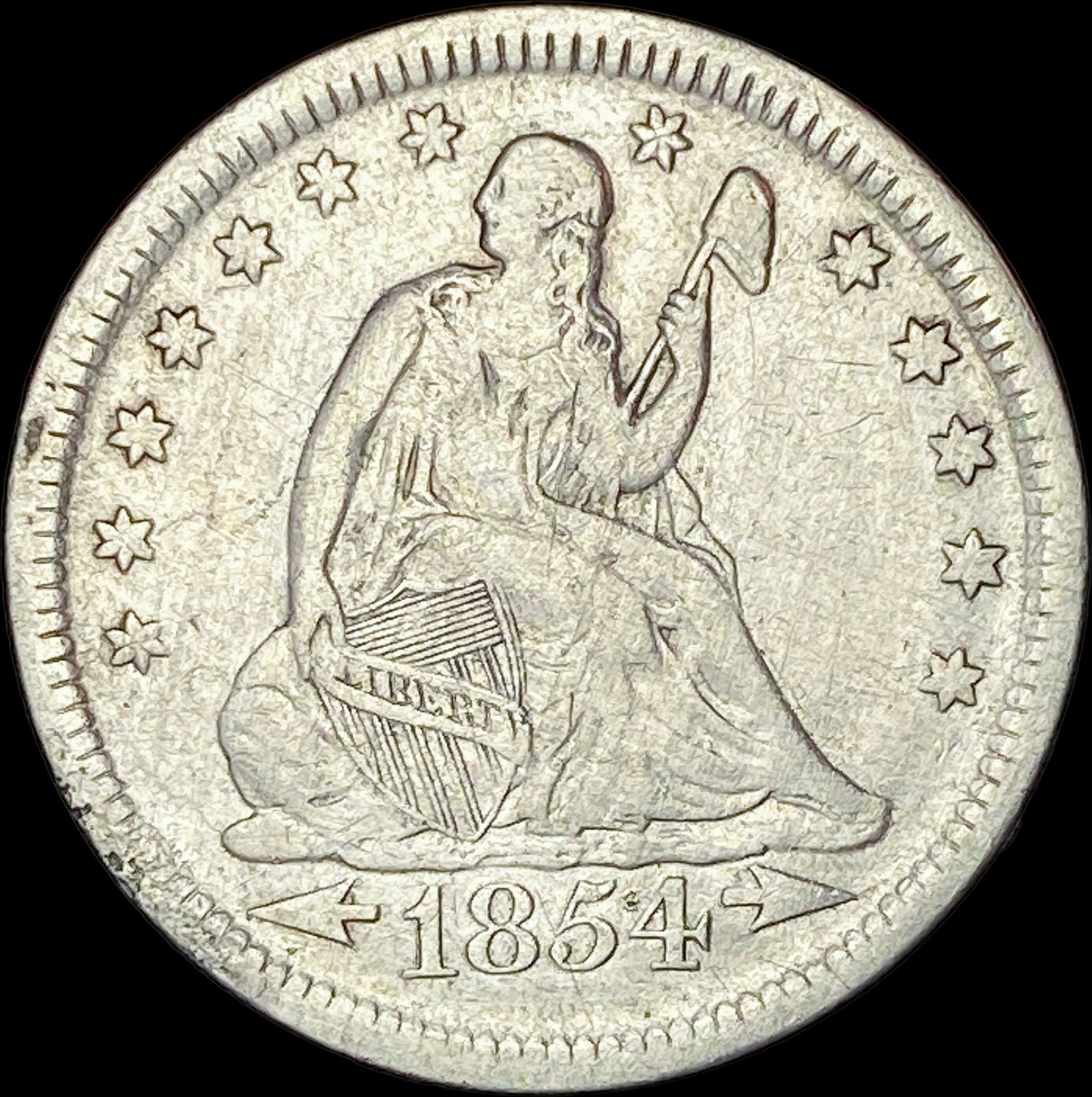 1854 Arrows Seated Liberty Quarter HIGH GRADE: 1854 Arrows Seated Liberty Quarter HIGH GRADE