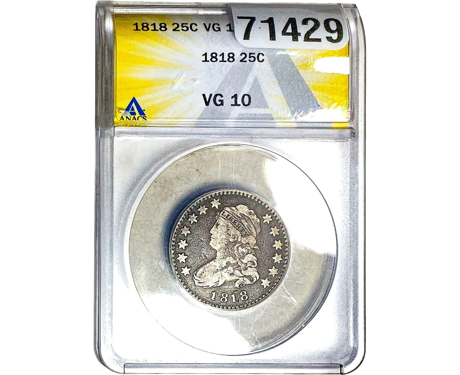 1818 Capped Bust Quarter ANACS VG10 (1 of 2)