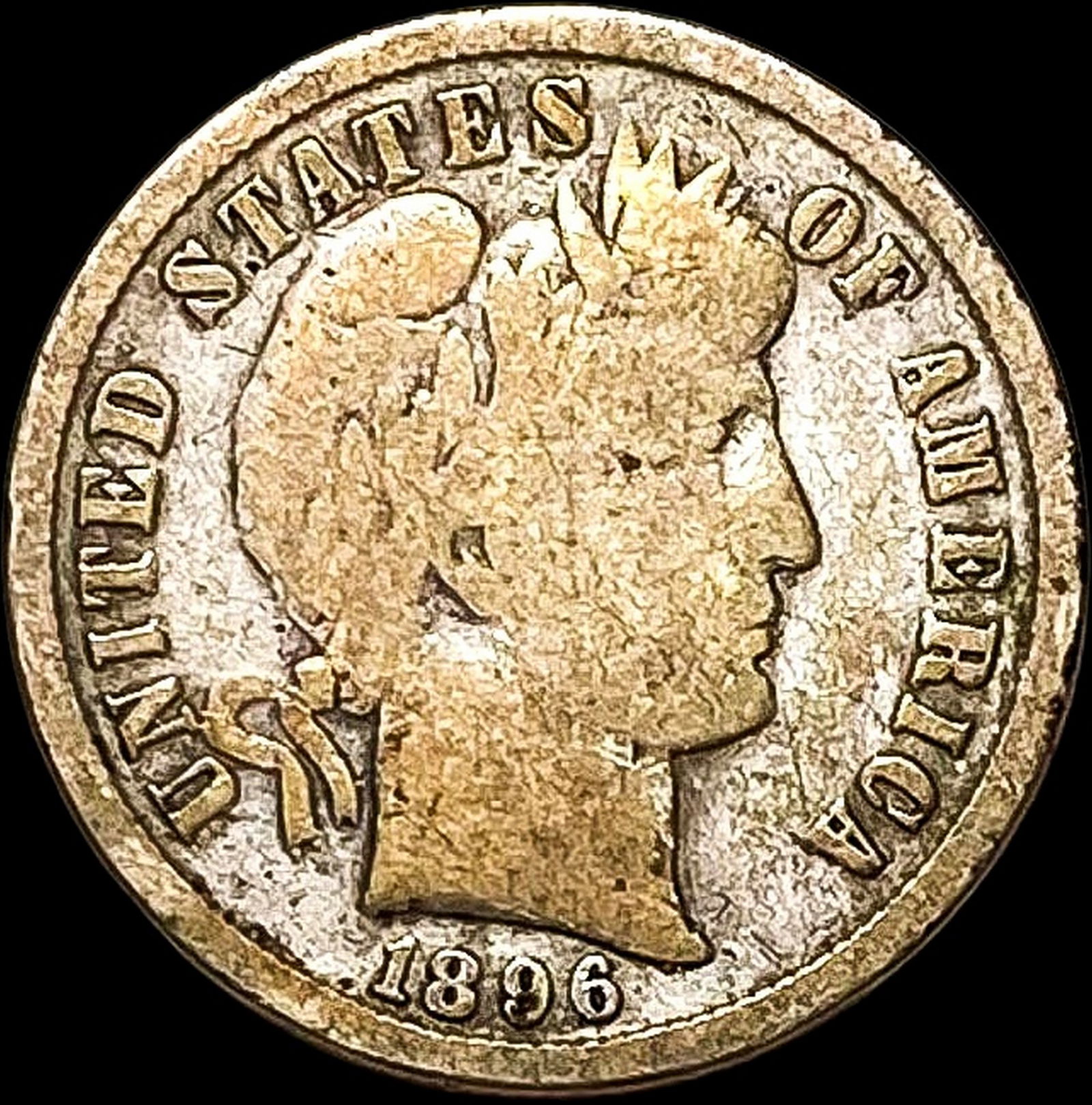 1896-S Silver Barber Dime NICELY CIRCULATED (1 of 2)