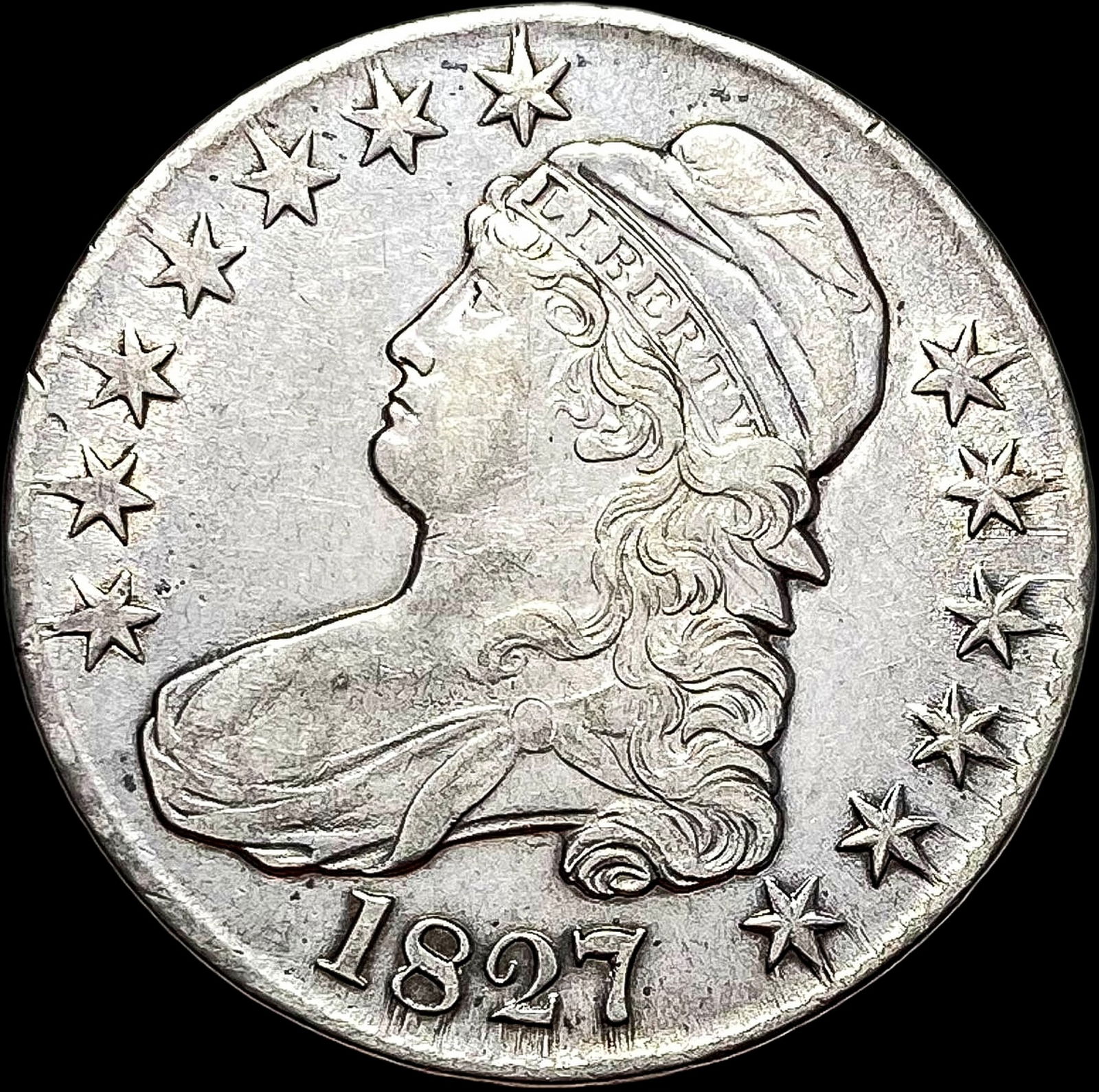 1827 Capped Bust Half Dollar NEARLY UNCIRCULATED (1 of 2)