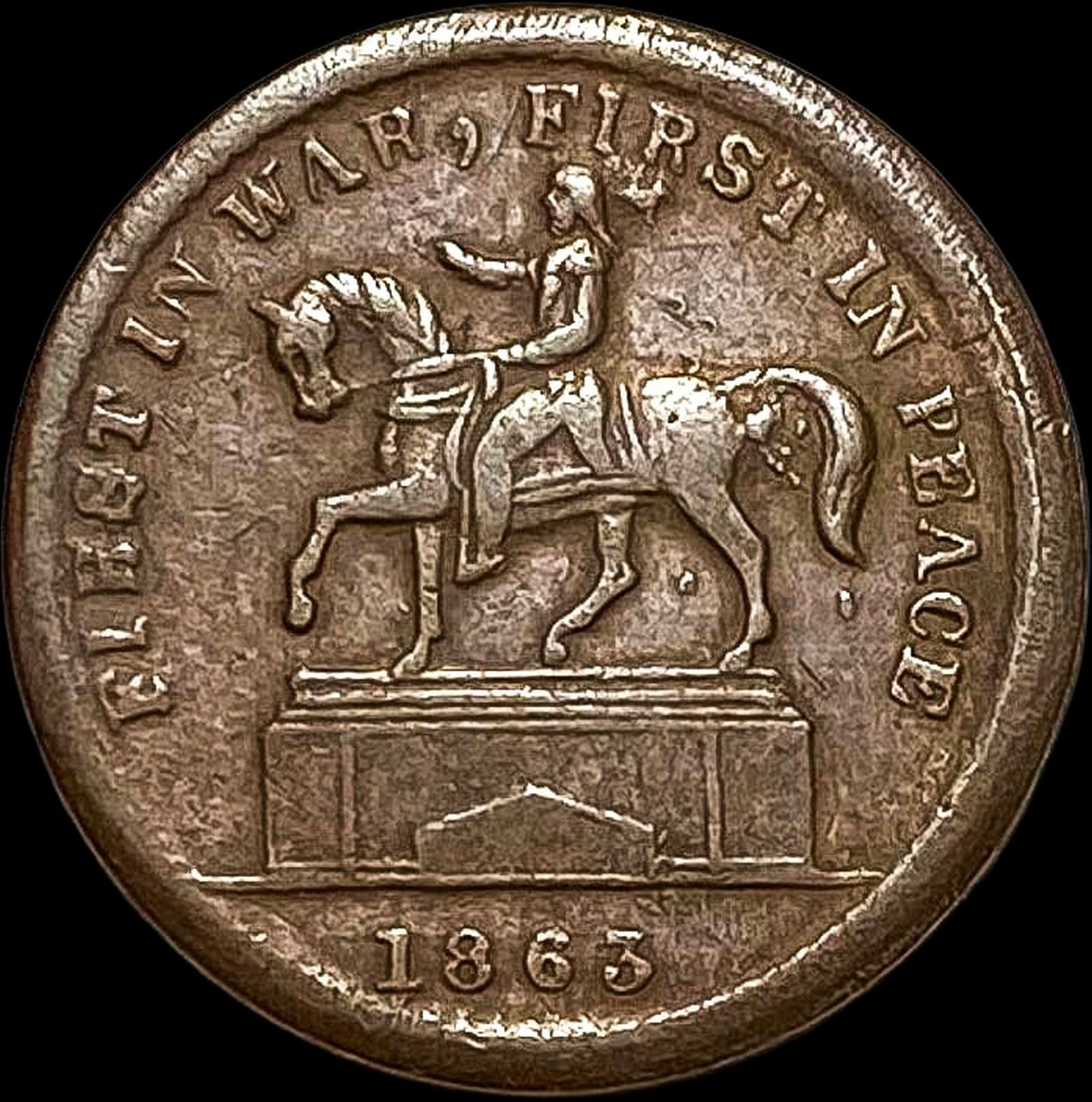 1863 Civil War Token - First in War NEARLY UNCIRCULATED (1 of 2)