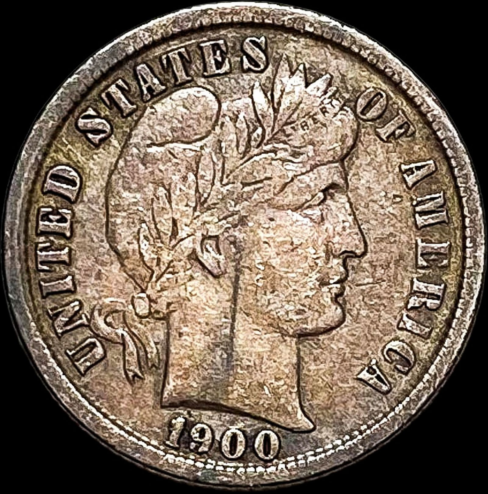 1900-S Silver Barber Dime NEARLY UNCIRCULATED (1 of 2)