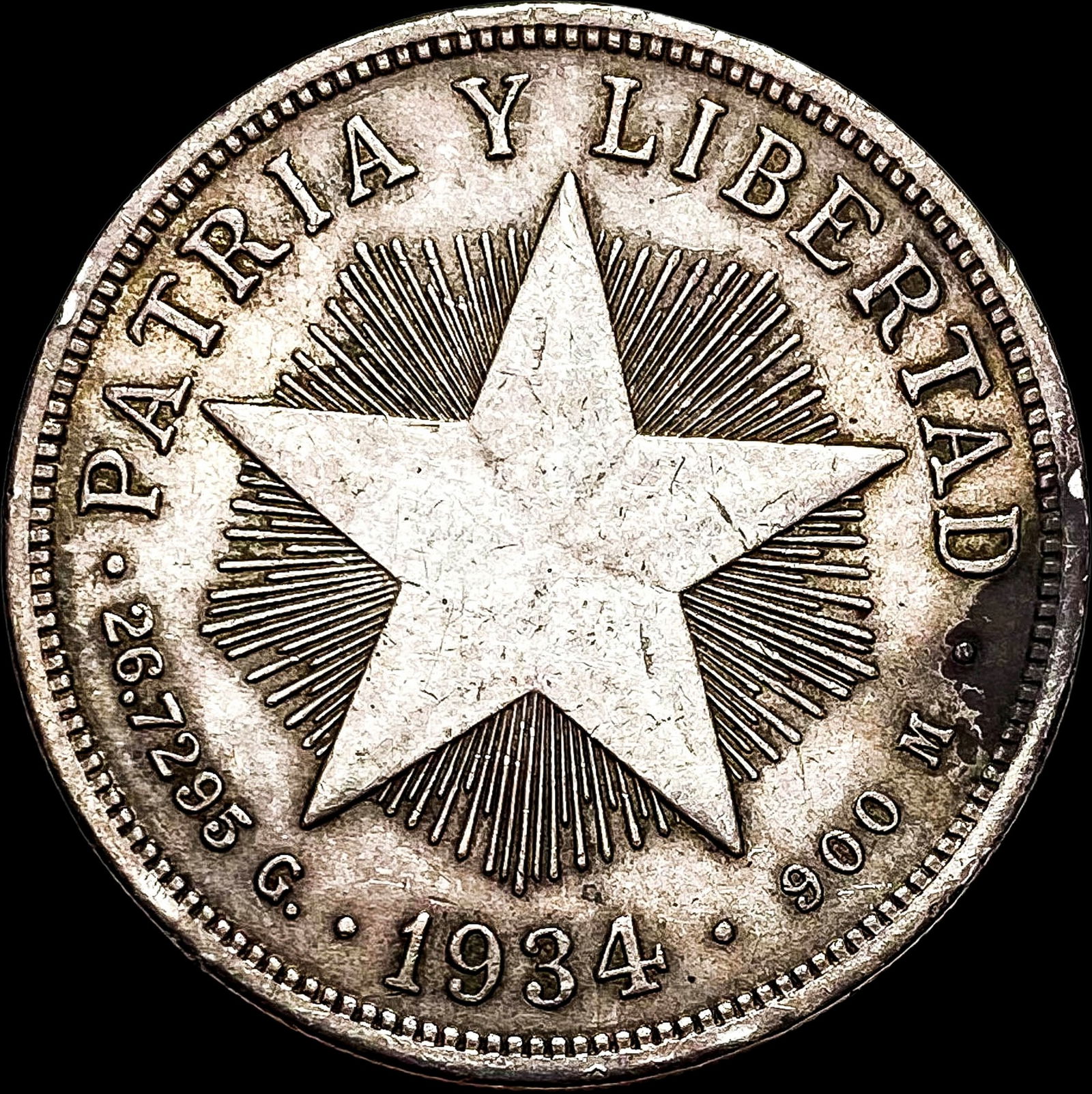 1934 Cuba Silver 1 Peso CLOSELY UNCIRCULATED (1 of 2)