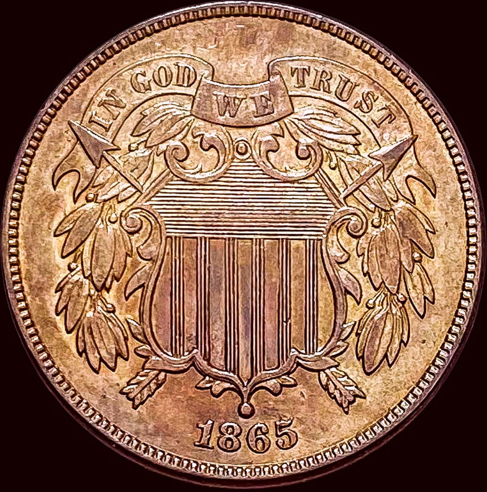 1865 Copper Two-Cent Piece UNCIRCULATED (1 of 2)