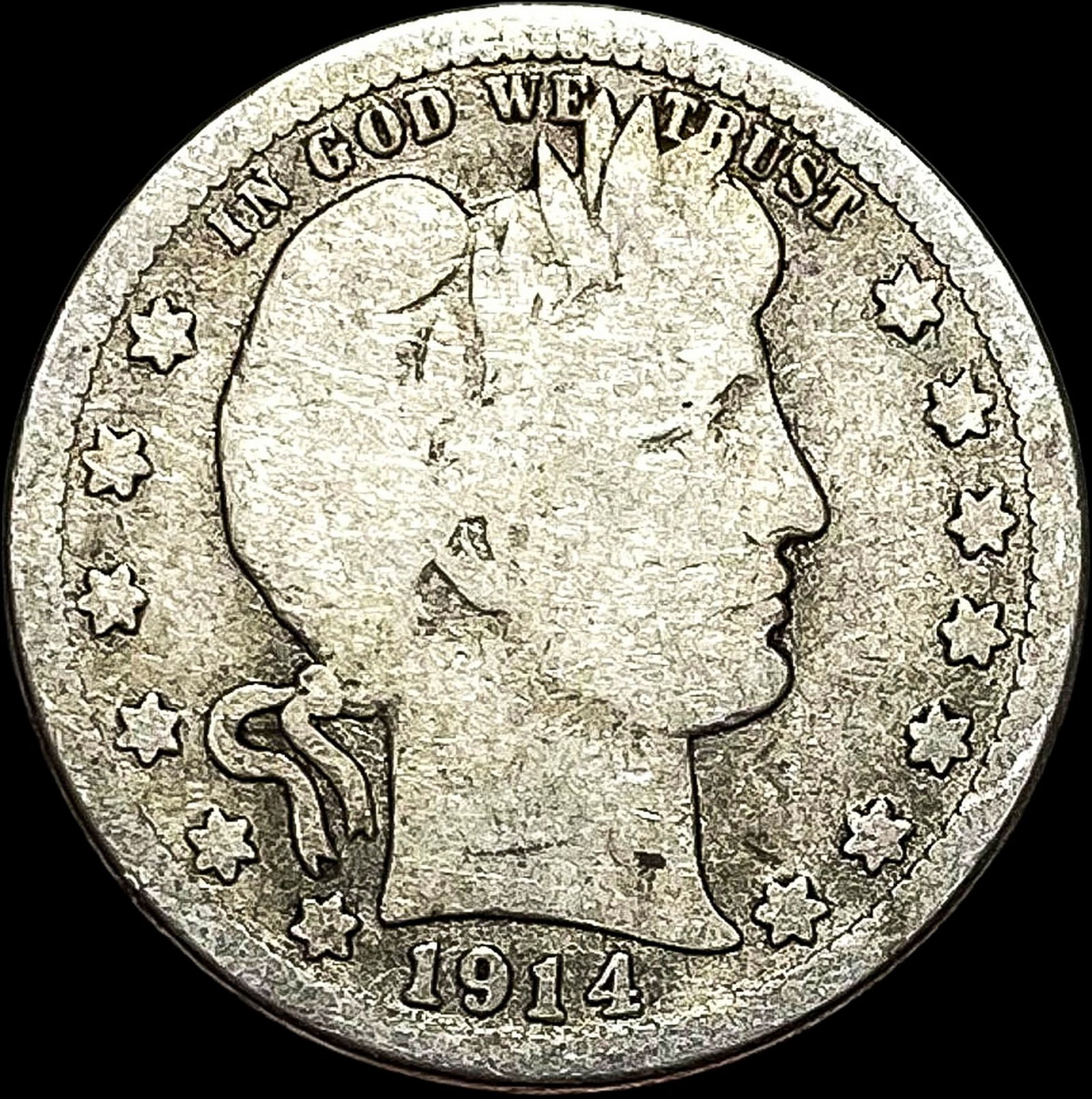 1914-S Barber Silver Quarter NICELY CIRCULATED (1 of 2)