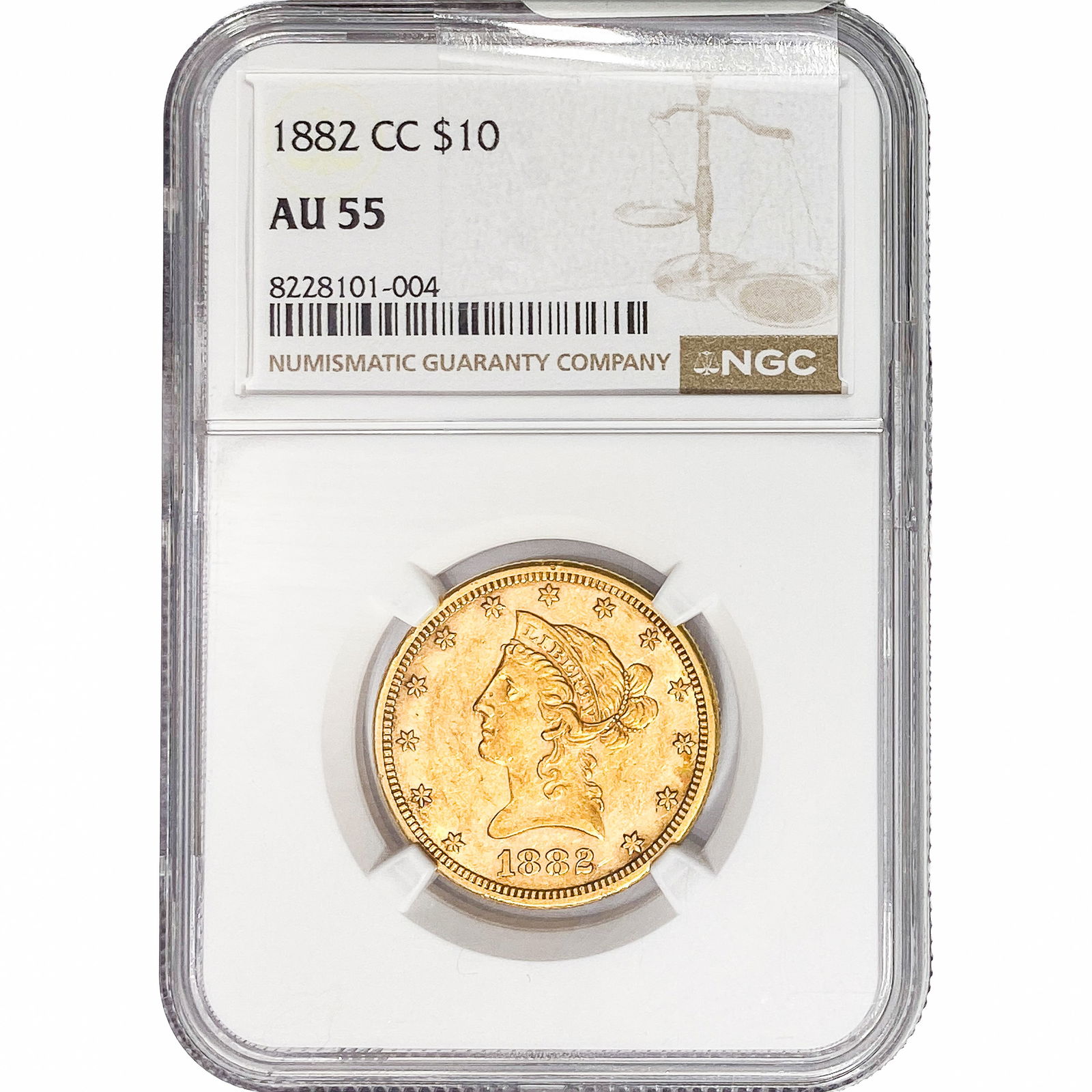 1882-CC $10 Gold Eagle NGC AU55 (1 of 2)
