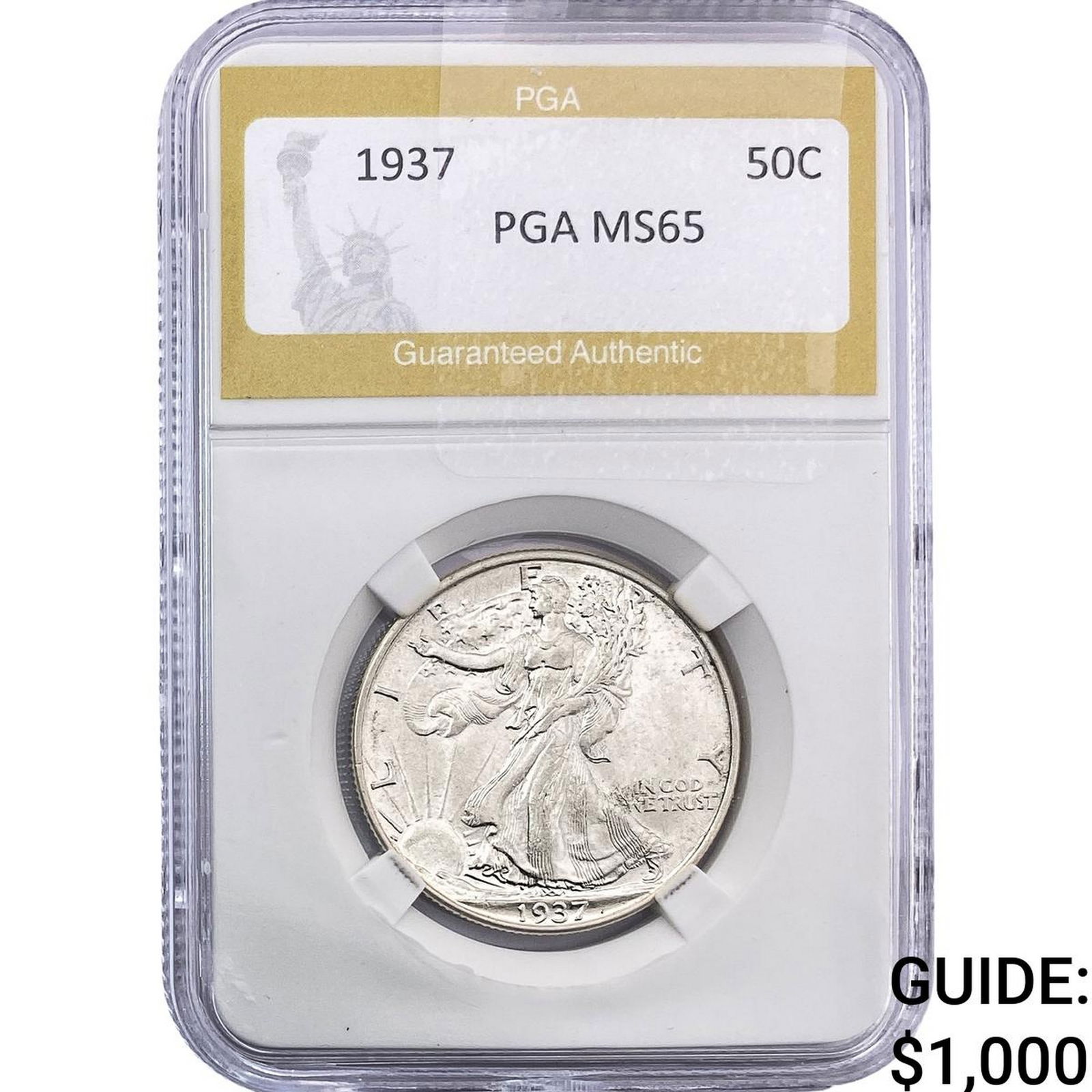 1937 Walking Liberty Half Dollar PGA MS65 (1 of 2)