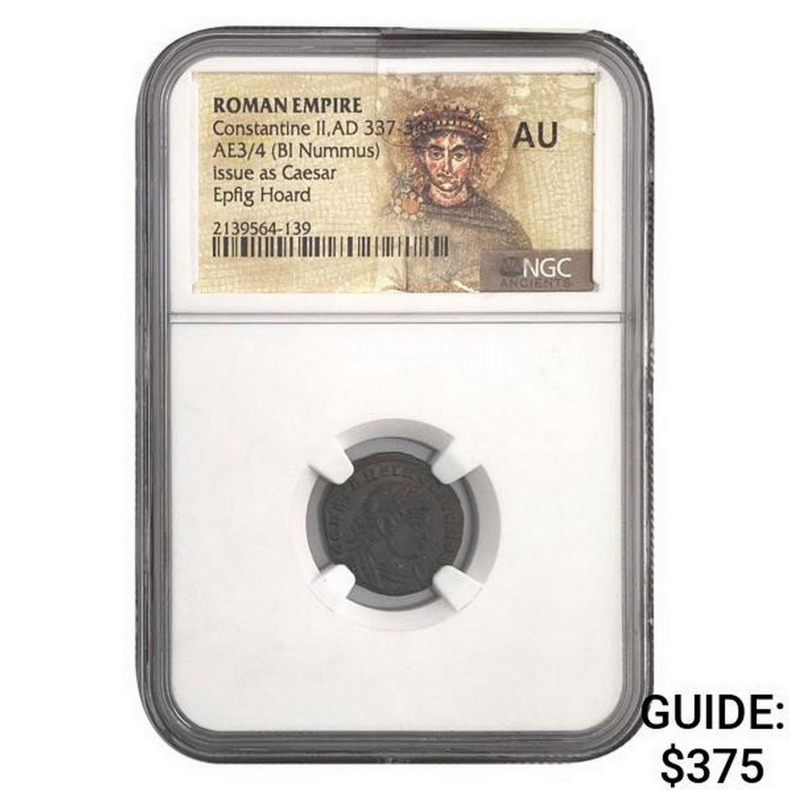 Roman Constantine II, AD 337 AE3/4 BI Nummus NGC AU (1 of 2)