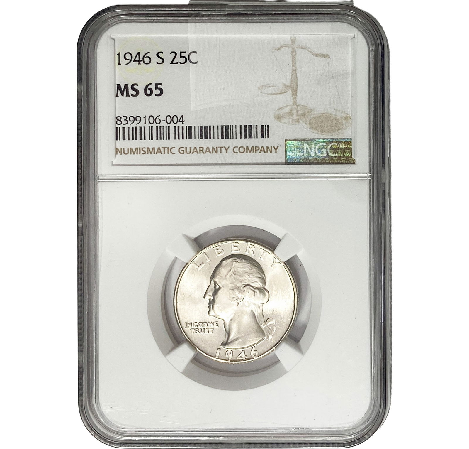 1946 Washington Silver Quarter NGC MS65 (1 of 2)