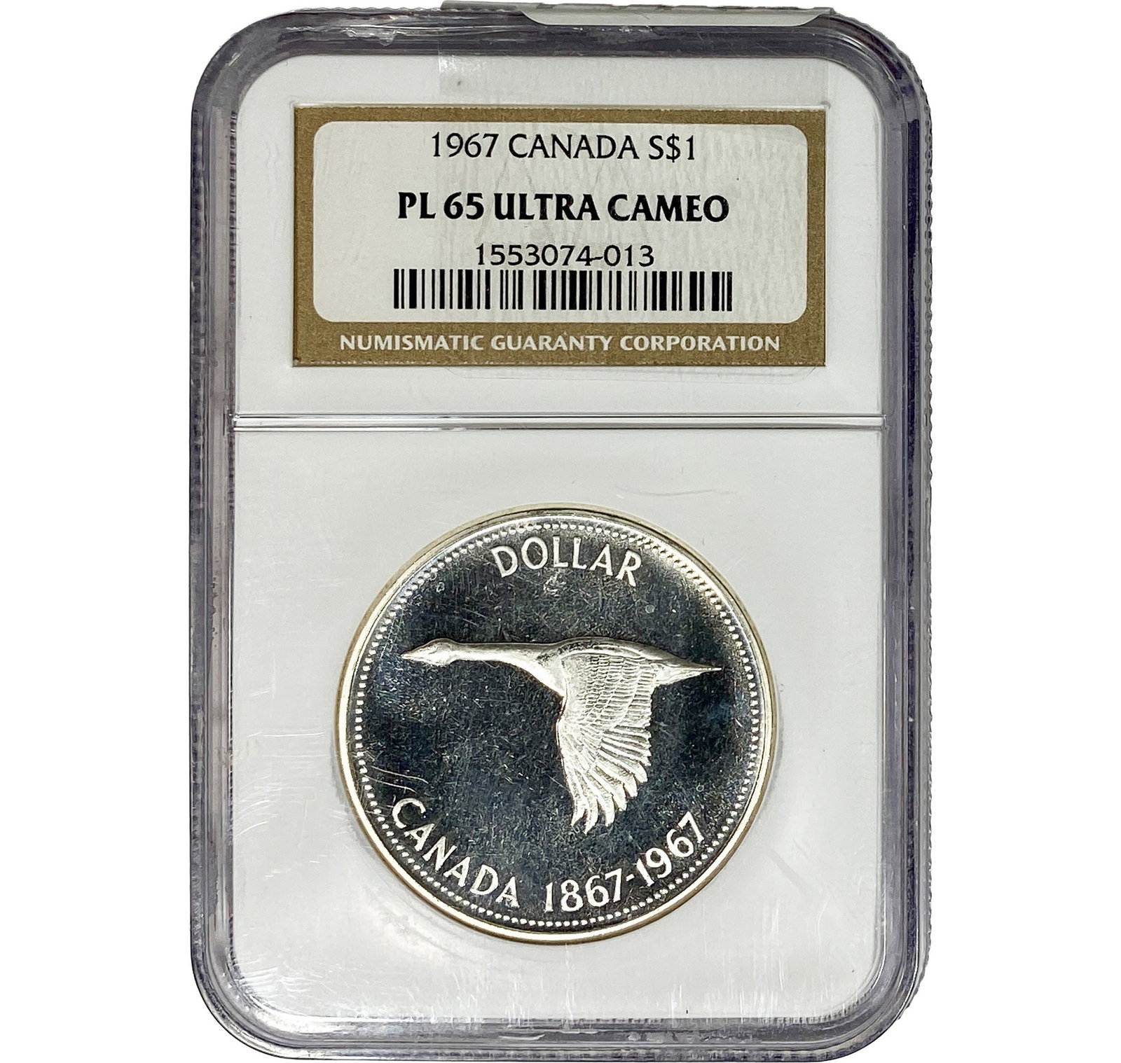 1967 Canadian Sliver Elizabeth ii $1 NGC PF65 Ultra Cameo: 1967 Canadian Sliver Elizabeth ii $1 NGC PF65 Ultra Cameo