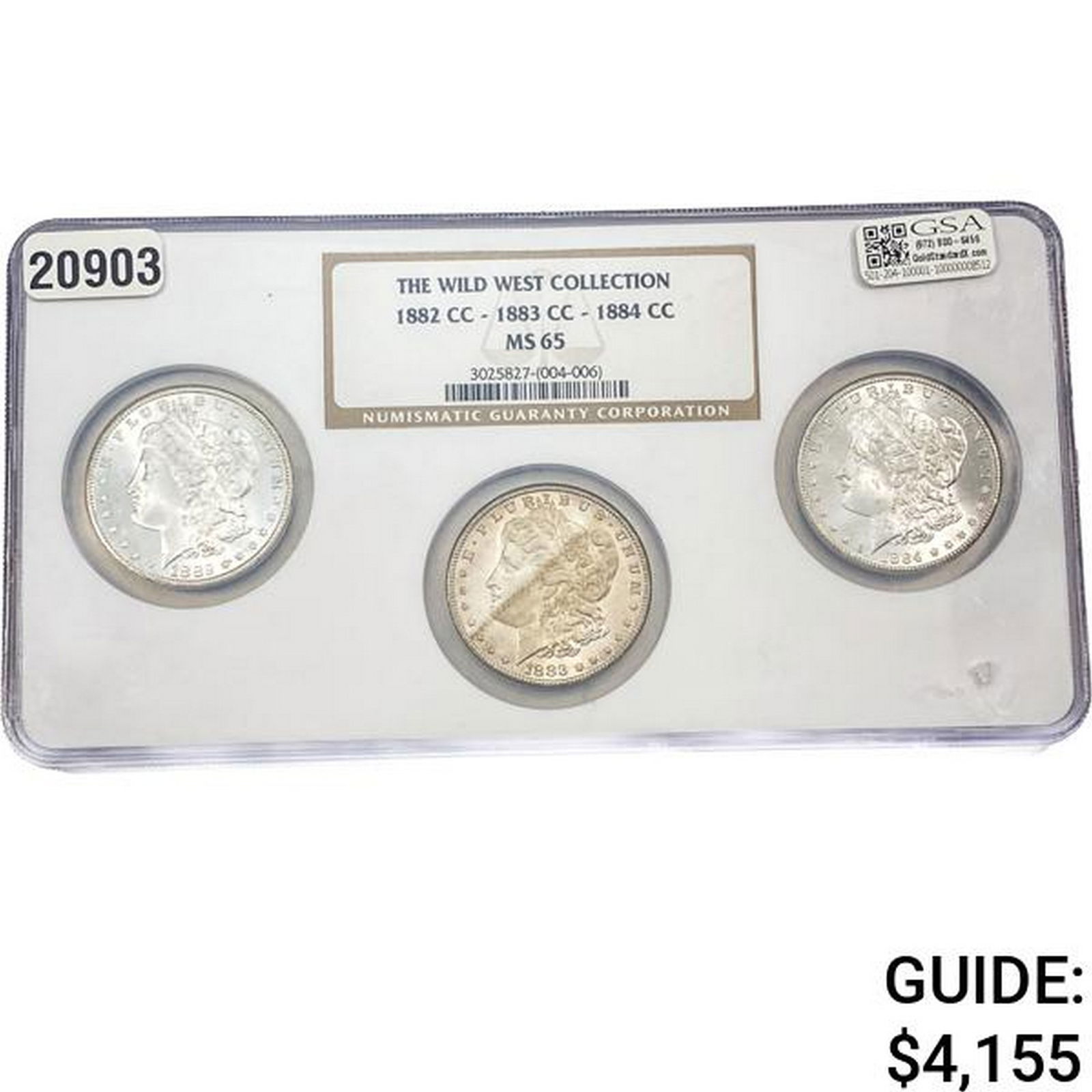 [3 coins] 1882-1884 Morgan Silver Dollar NGC MS65 (1 of 2)