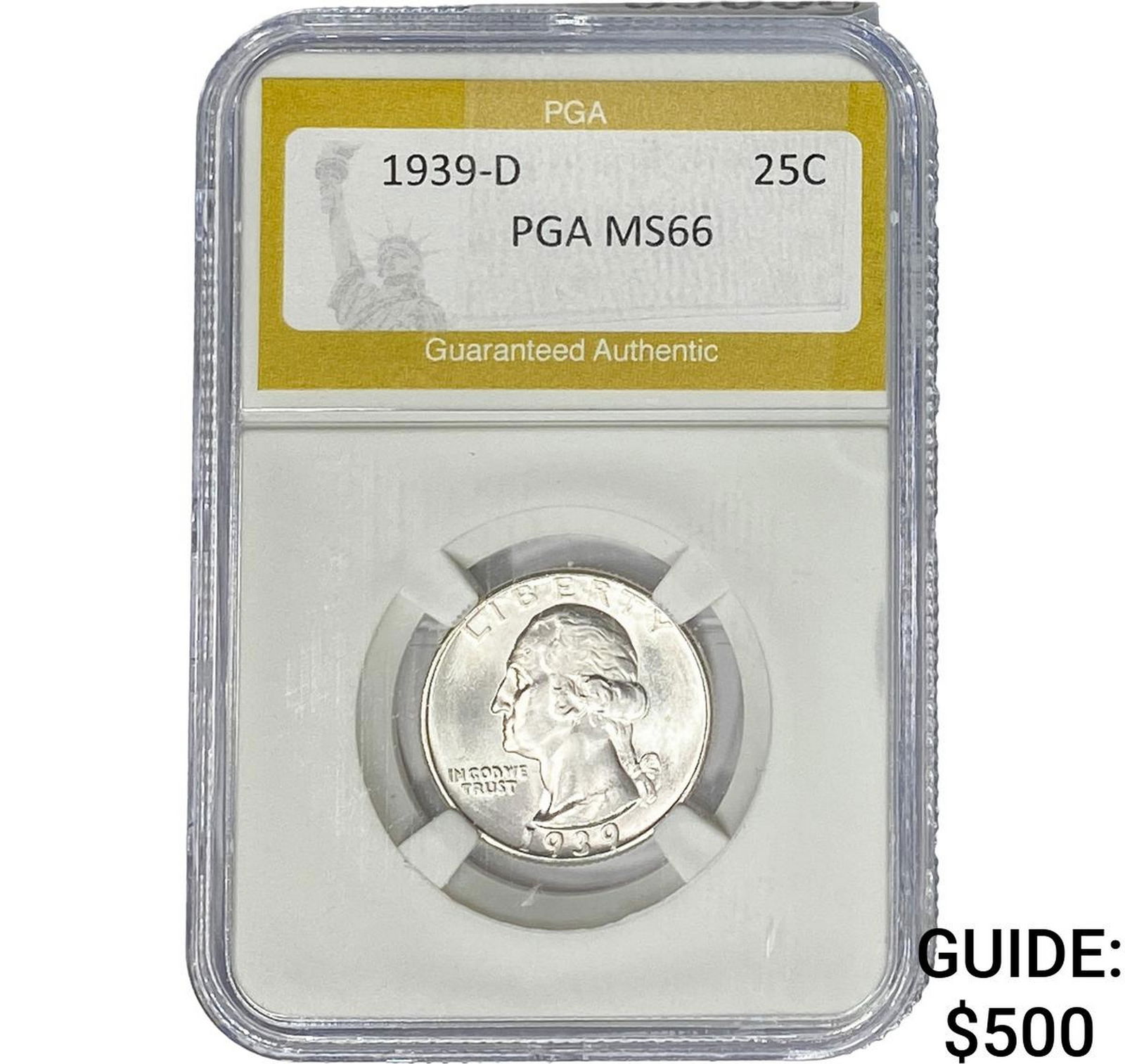 1939-D Washington Silver Quarter PGA MS66 (1 of 2)