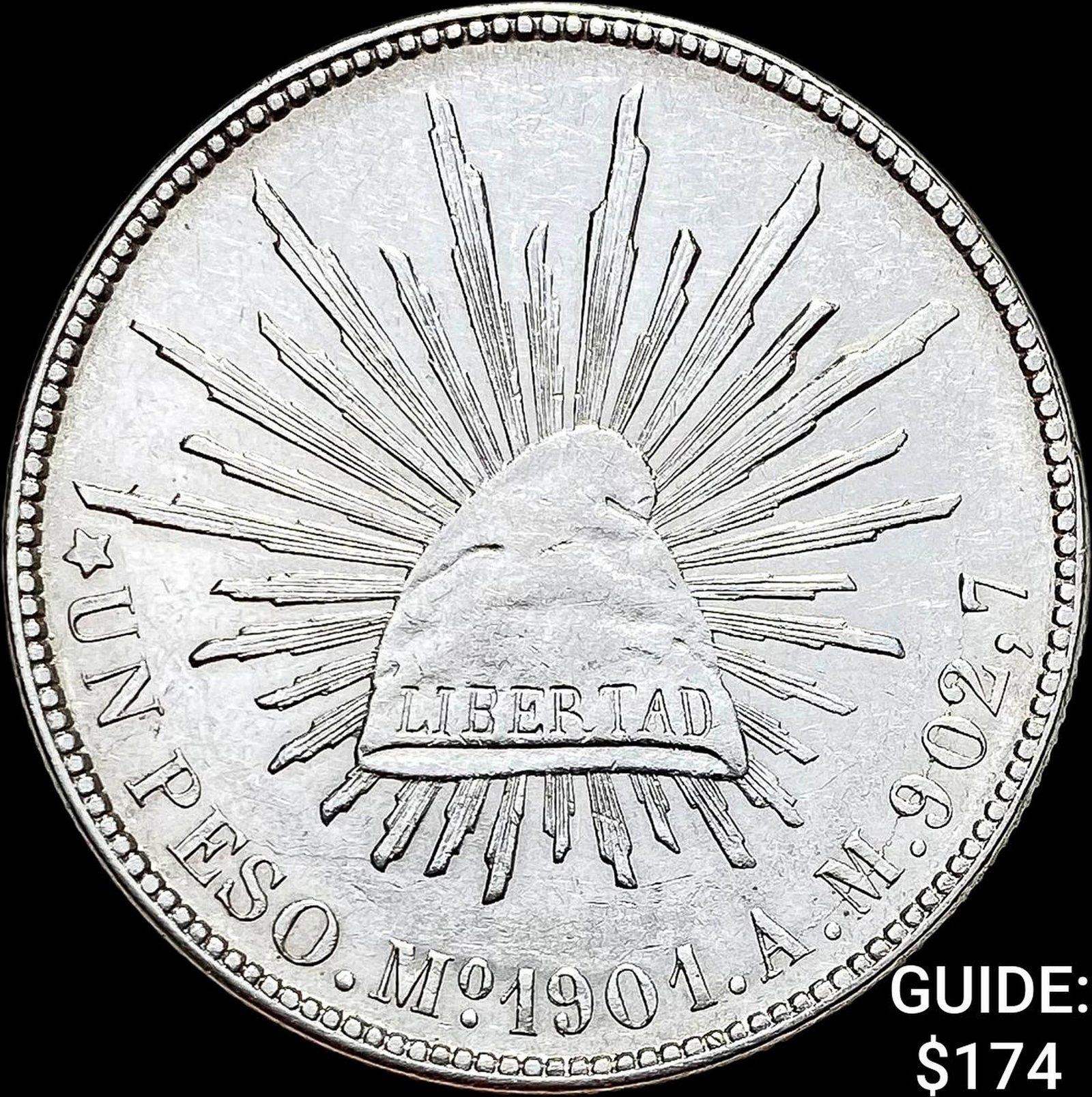 1901Mo AM Mexico Silver Peso UNCIRCULATED: 1901Mo AM Mexico Silver Peso UNCIRCULATED