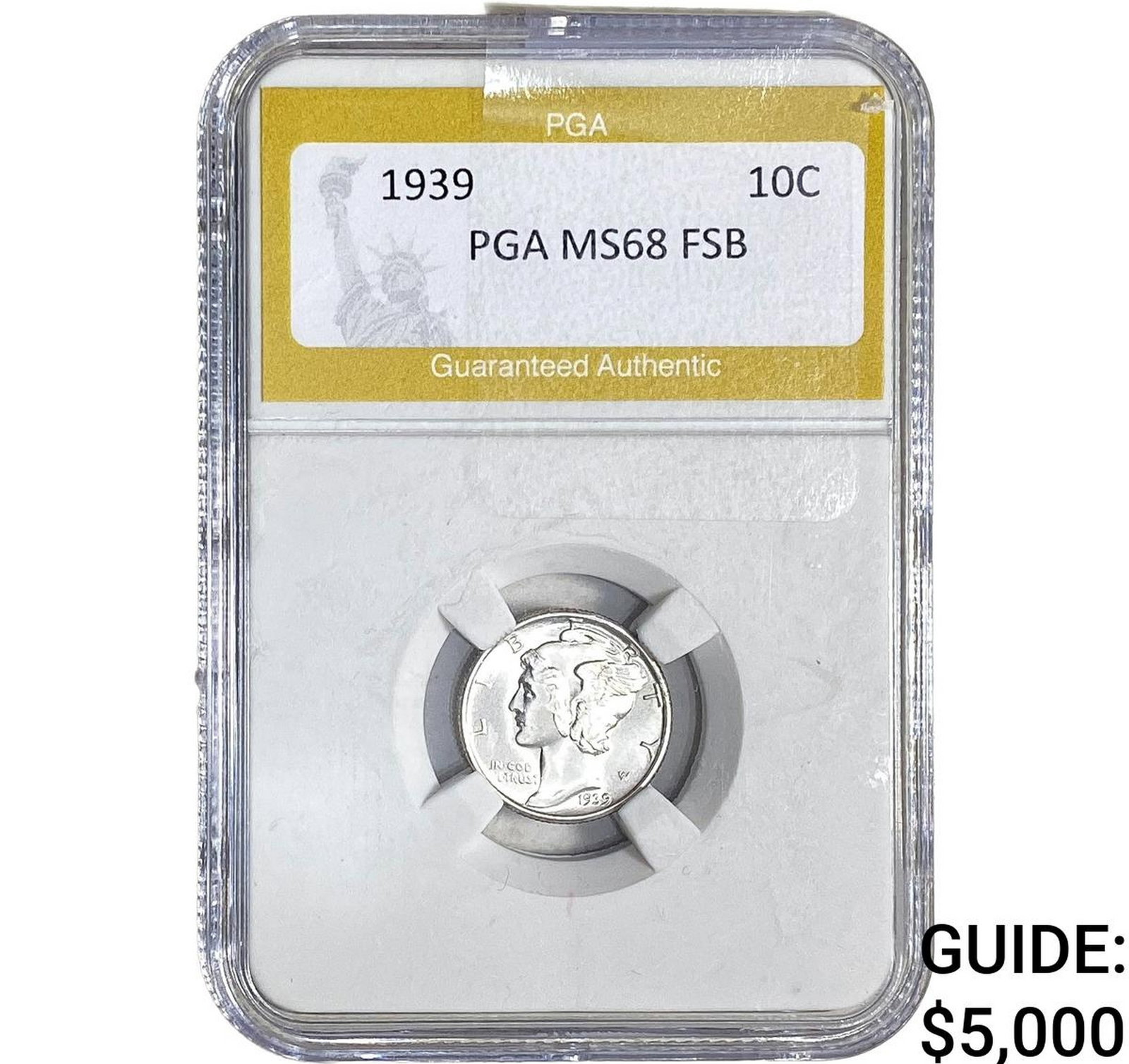 1939 Mercury Silver Dime PGA MS68 FSB: 1939 Mercury Silver Dime PGA MS68 FSB