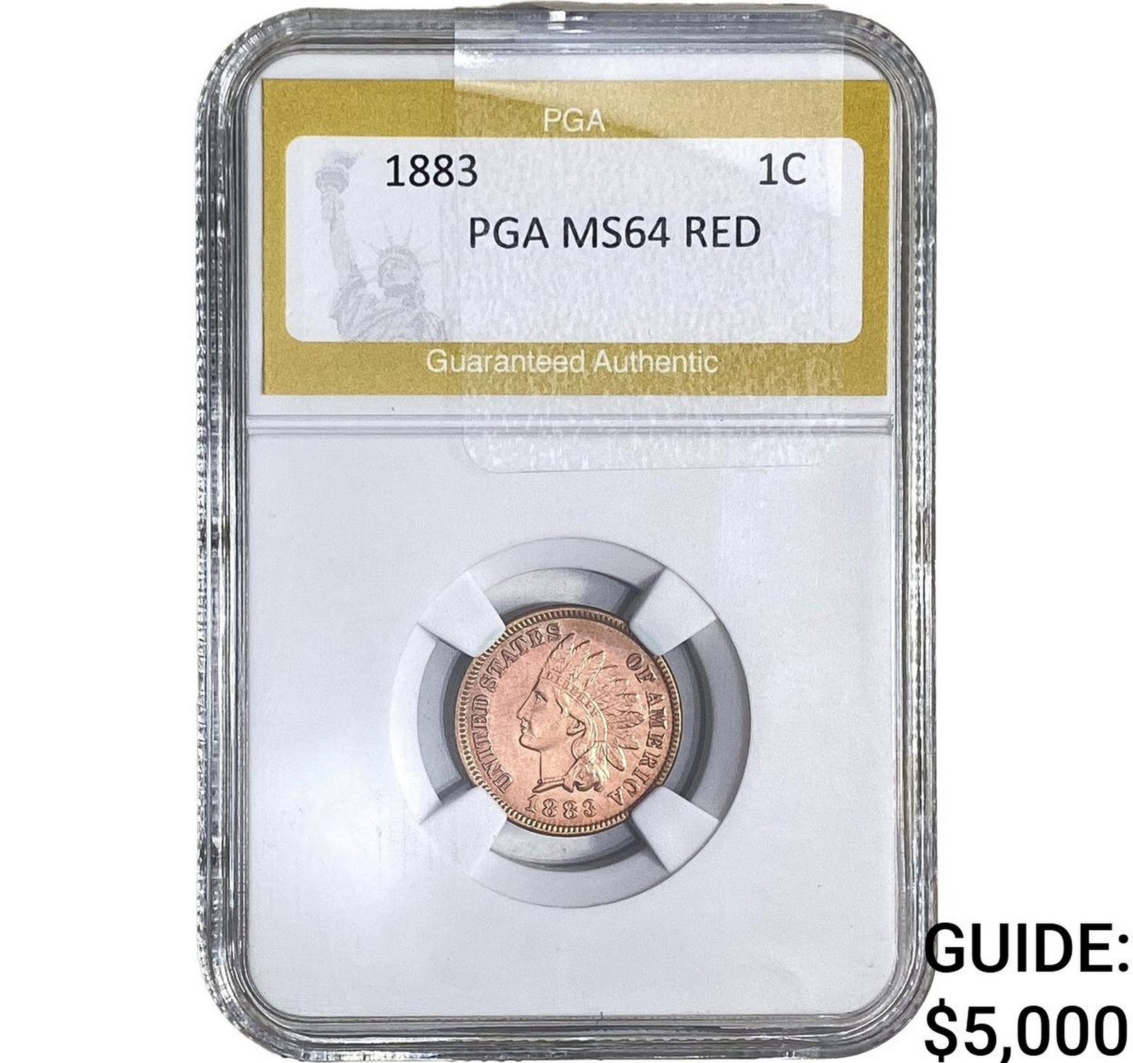 1883 Indian Head Cent PGA MS64 RED: 1883 Indian Head Cent PGA MS64 RED