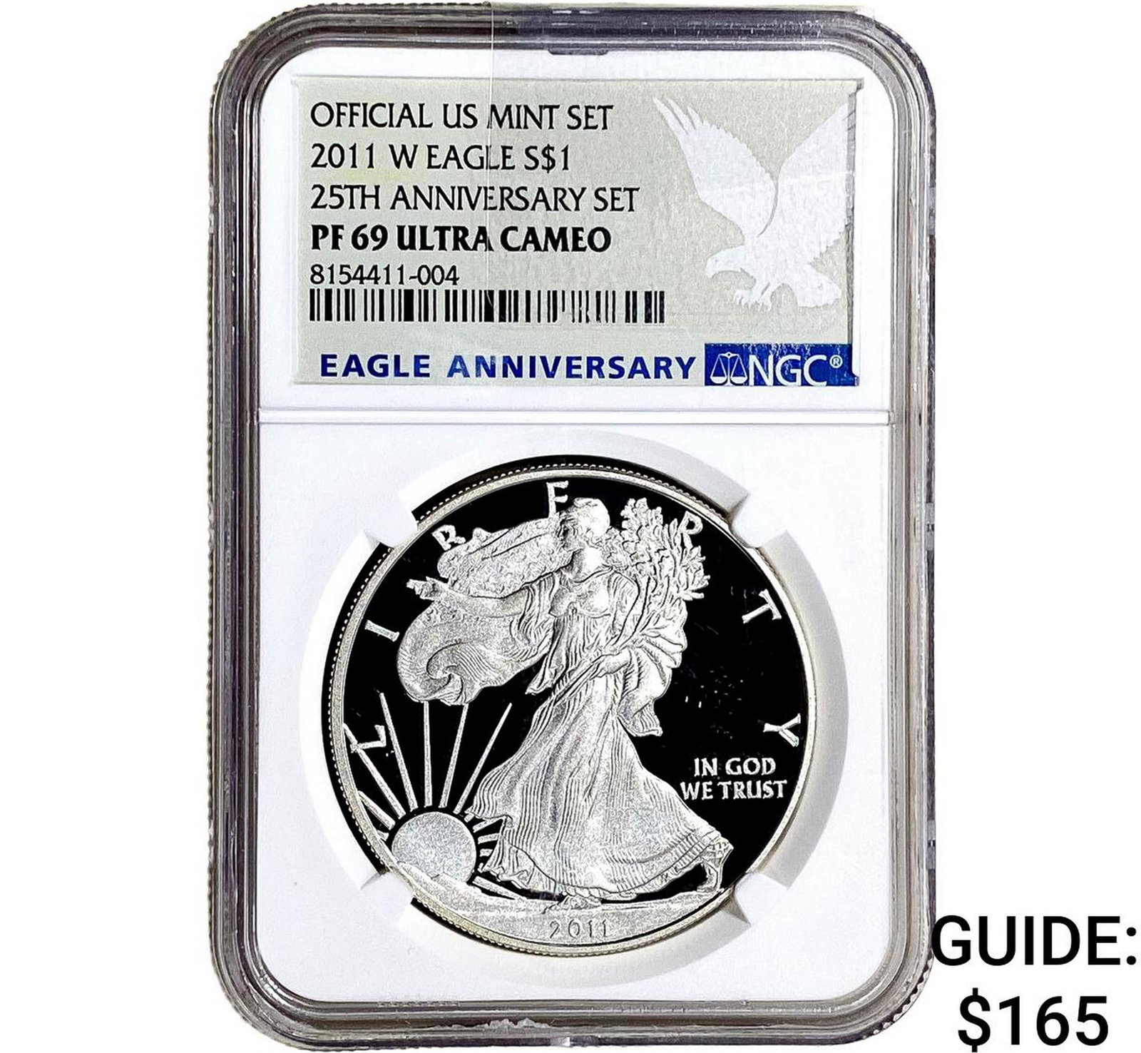 2011-W Silver Eagle NGC PF69 25th Anniv. Ultra Cameo: 2011-W Silver Eagle NGC PF69 25th Anniv. Ultra Cameo