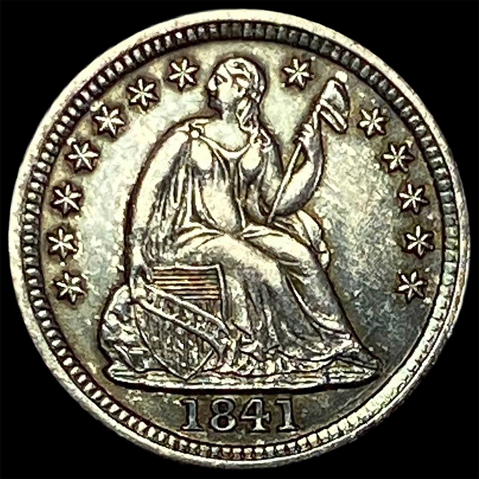 1841 Seated Liberty Half Dime CHOICE AU (1 of 2)