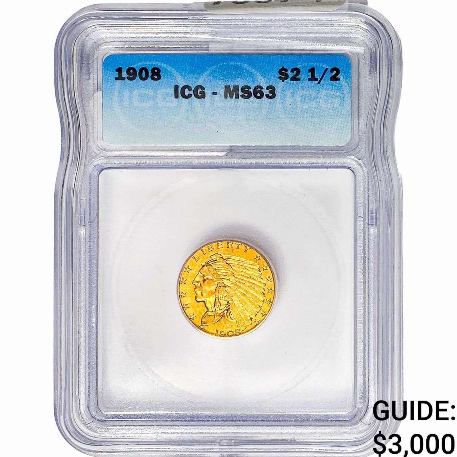 1908 $2.50 Gold Quarter Eagle ICG MS63 (1 of 2)