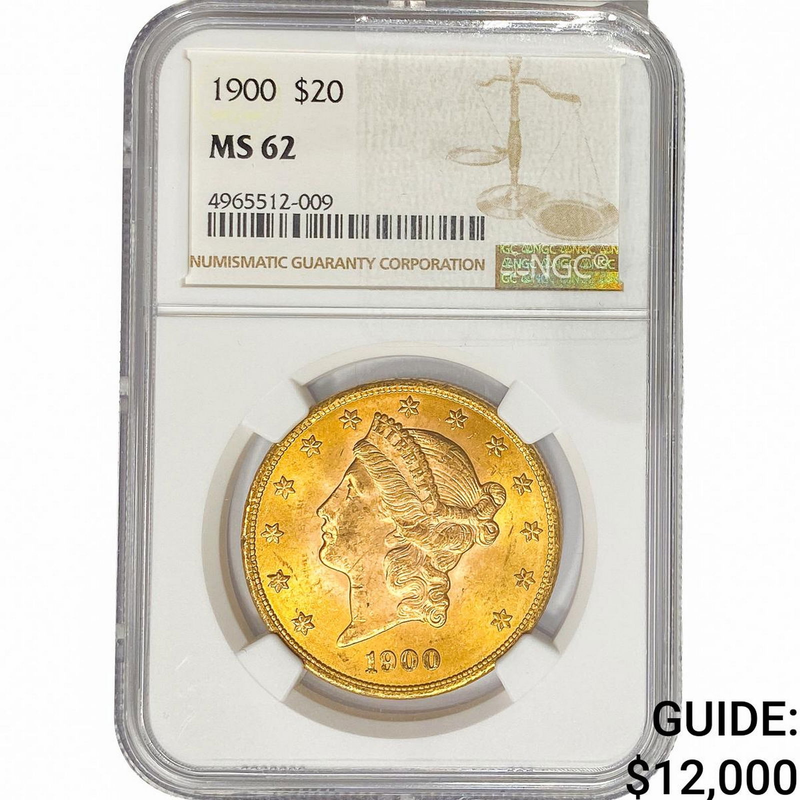 1900 $20 Gold Double Eagle NGC MS62 (1 of 2)