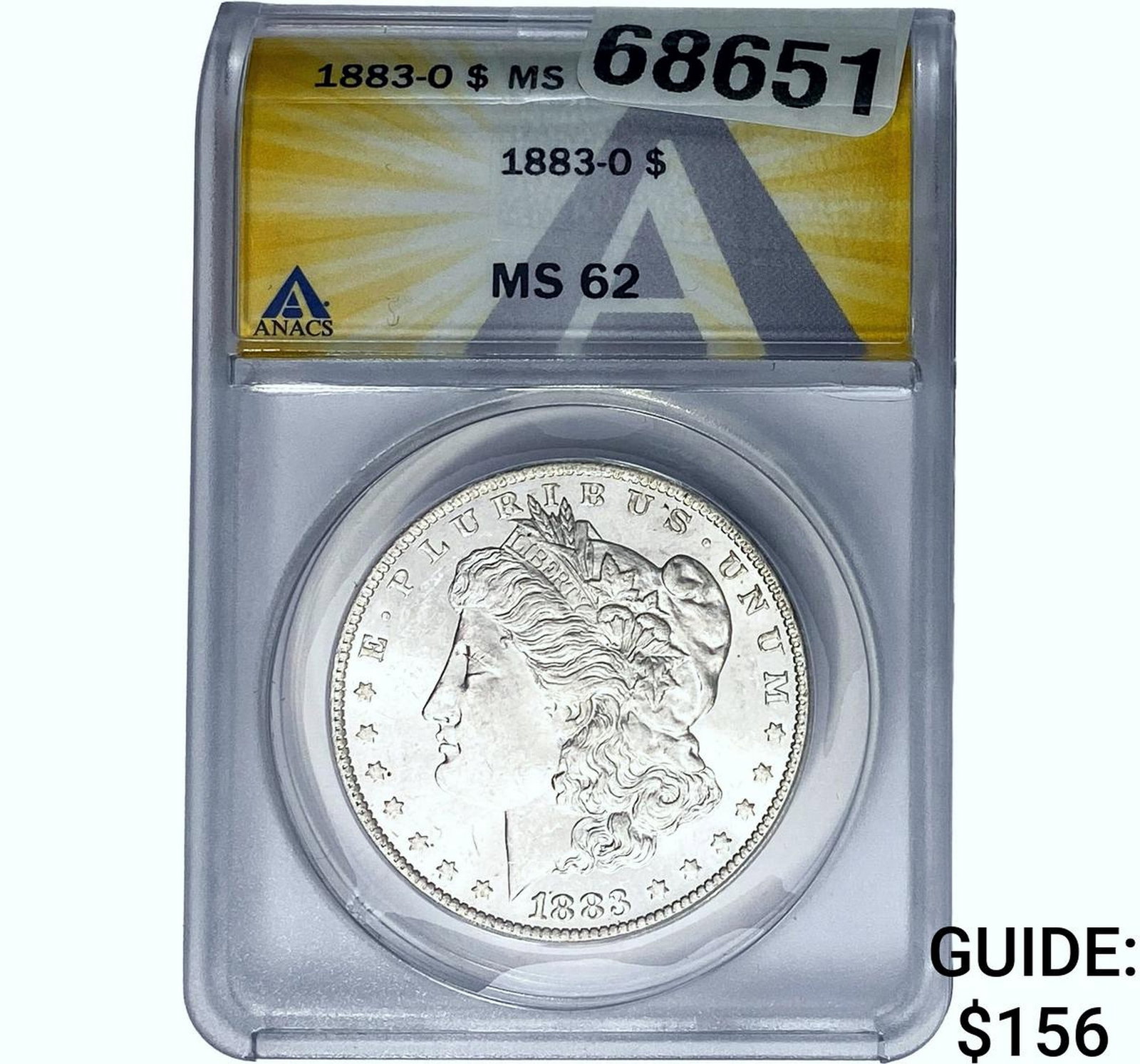 1883-O Morgan Silver Dollar ANACS MS62: 1883-O Morgan Silver Dollar ANACS MS62