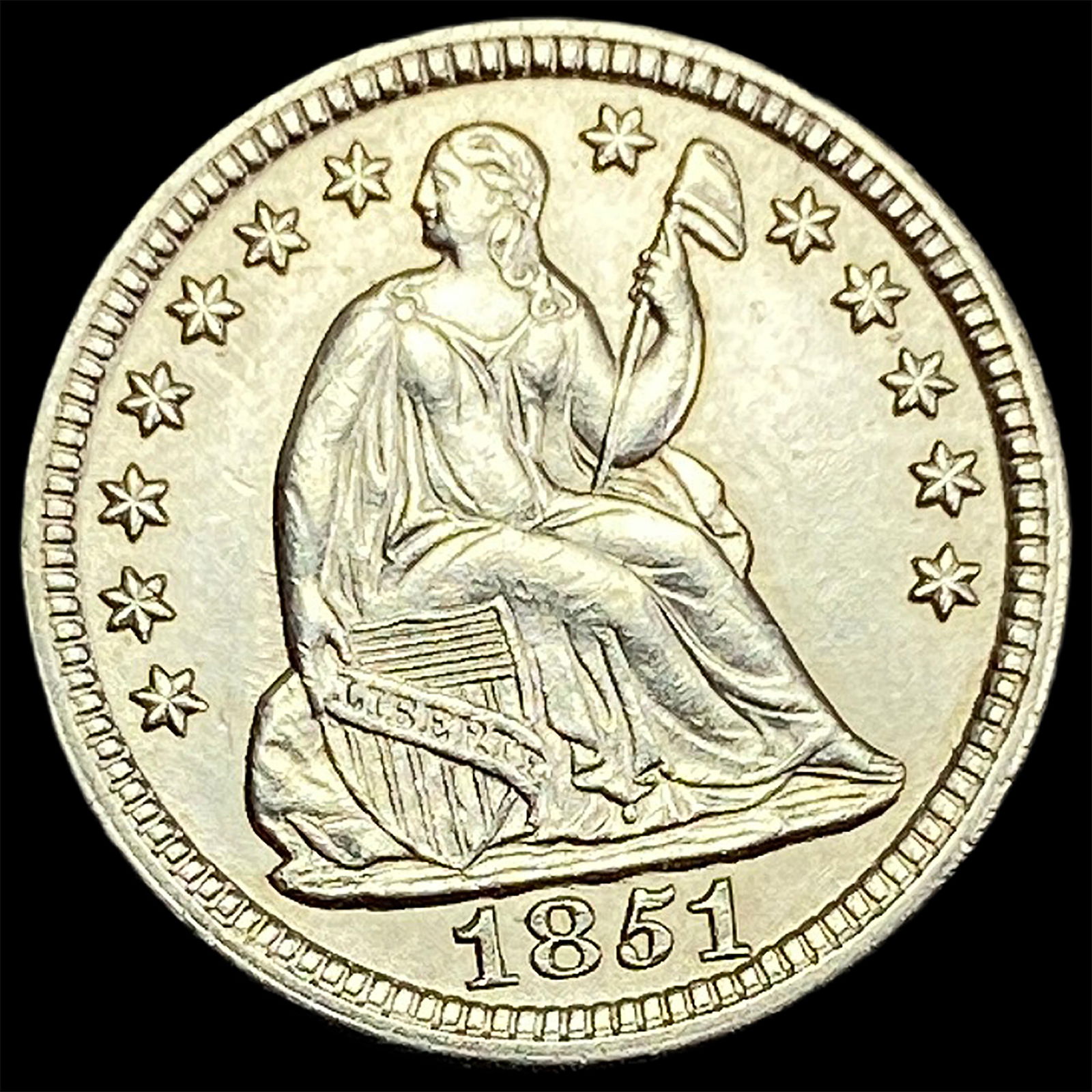1851 Seated Liberty Half Dime UNCIRCULATED (1 of 2)