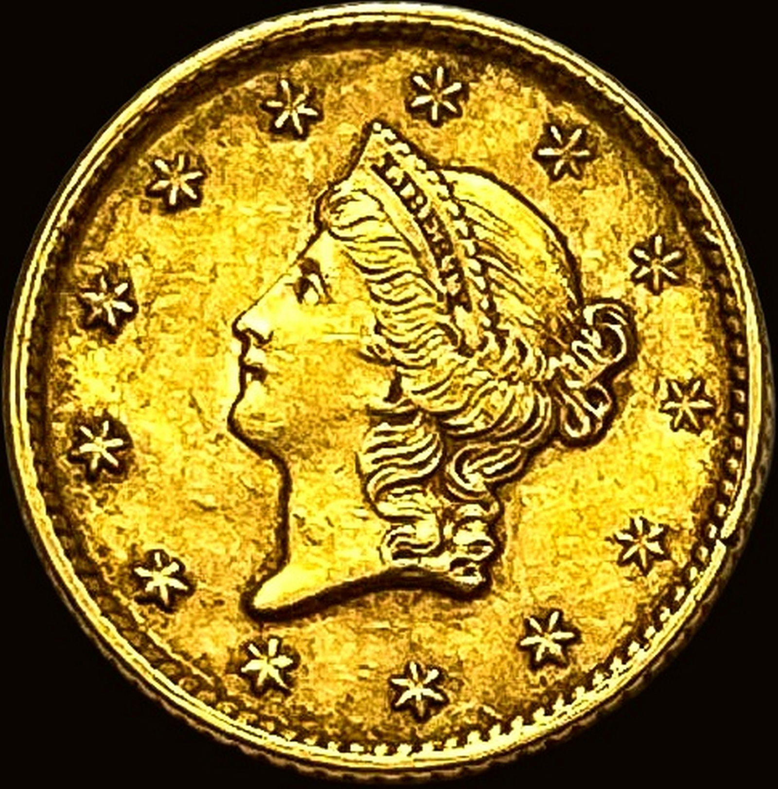 1851 Gold $1 Type 1 NEARLY UNCIRCULATED (1 of 2)