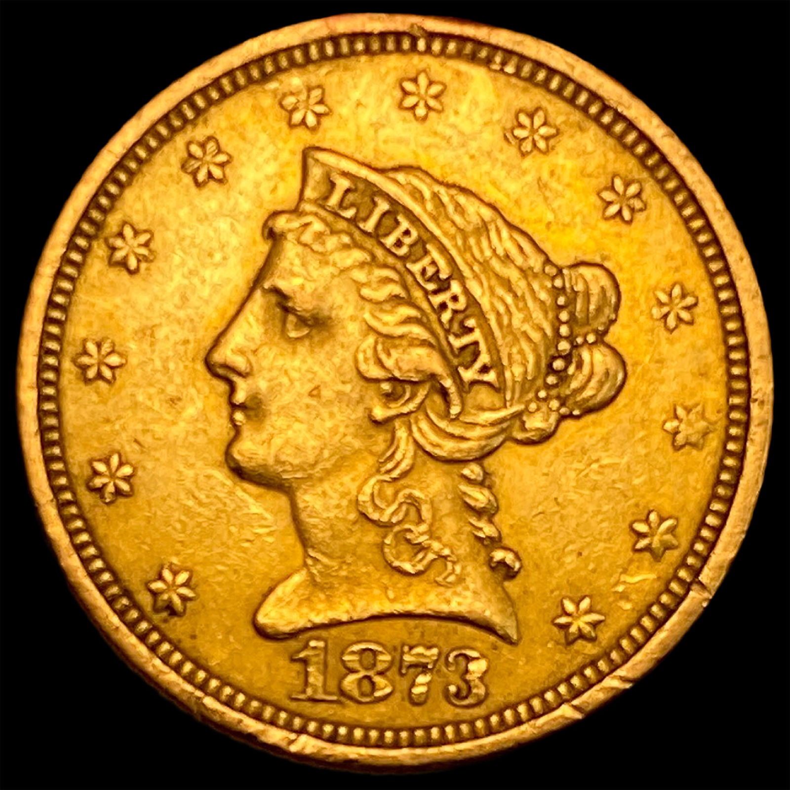 1873 $2.50 Liberty Head Quarter Eagle CLOSELY UNCIRCULATED (1 of 2)