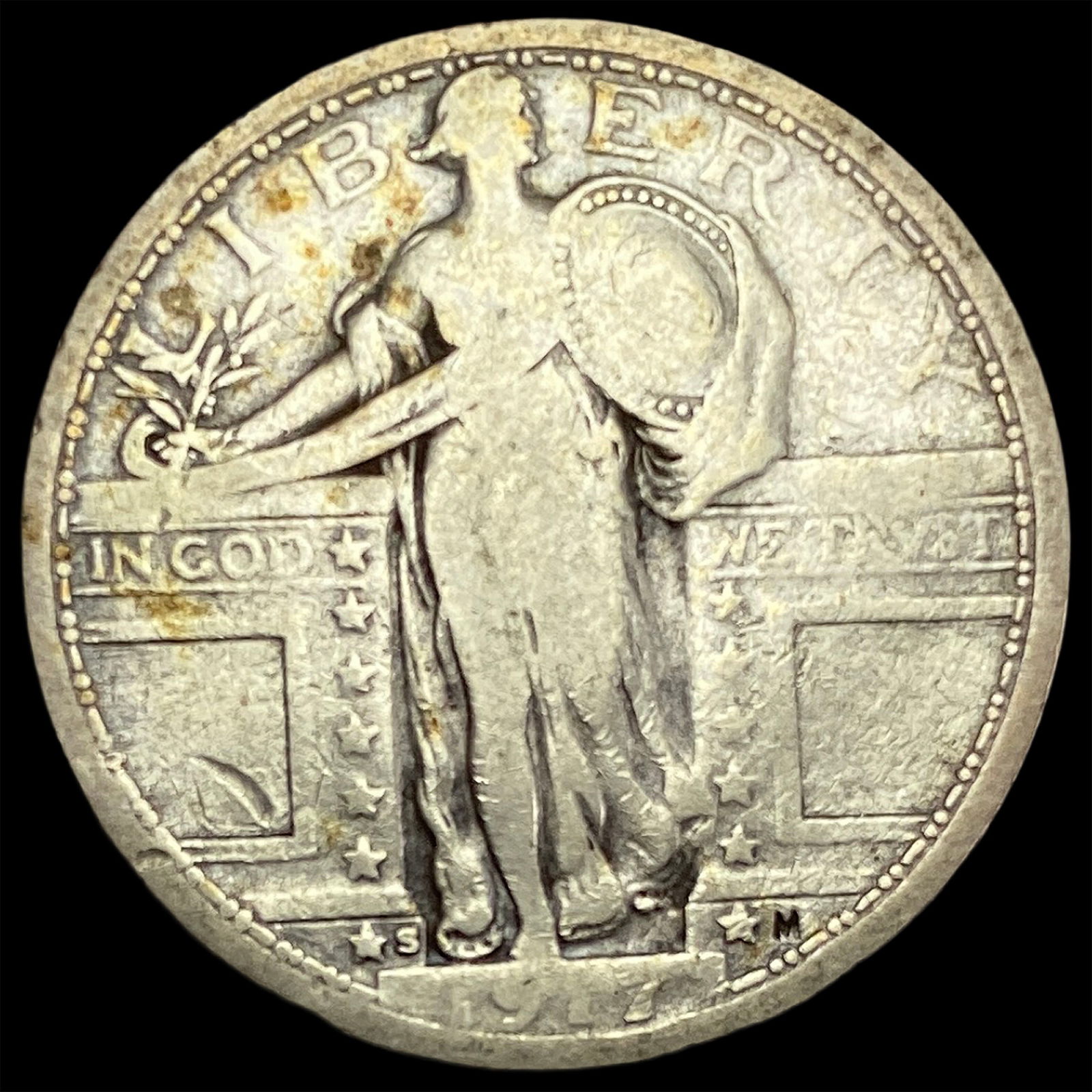 1917-S Silver Standing Liberty Quarter NICE CIRC (1 of 2)