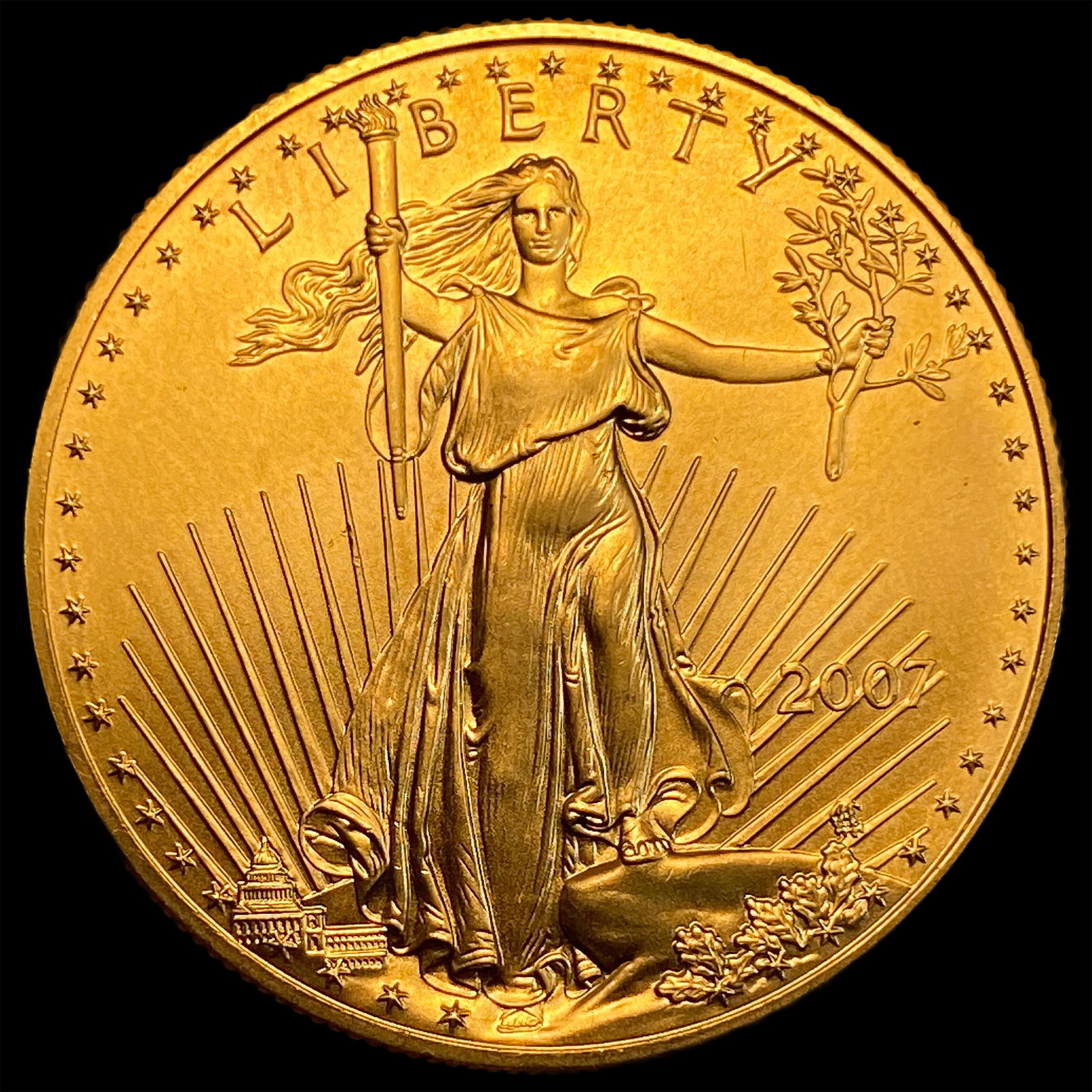 2007 1oz Gold American Eagle $50 SUPERB GEM BU (1 of 2)