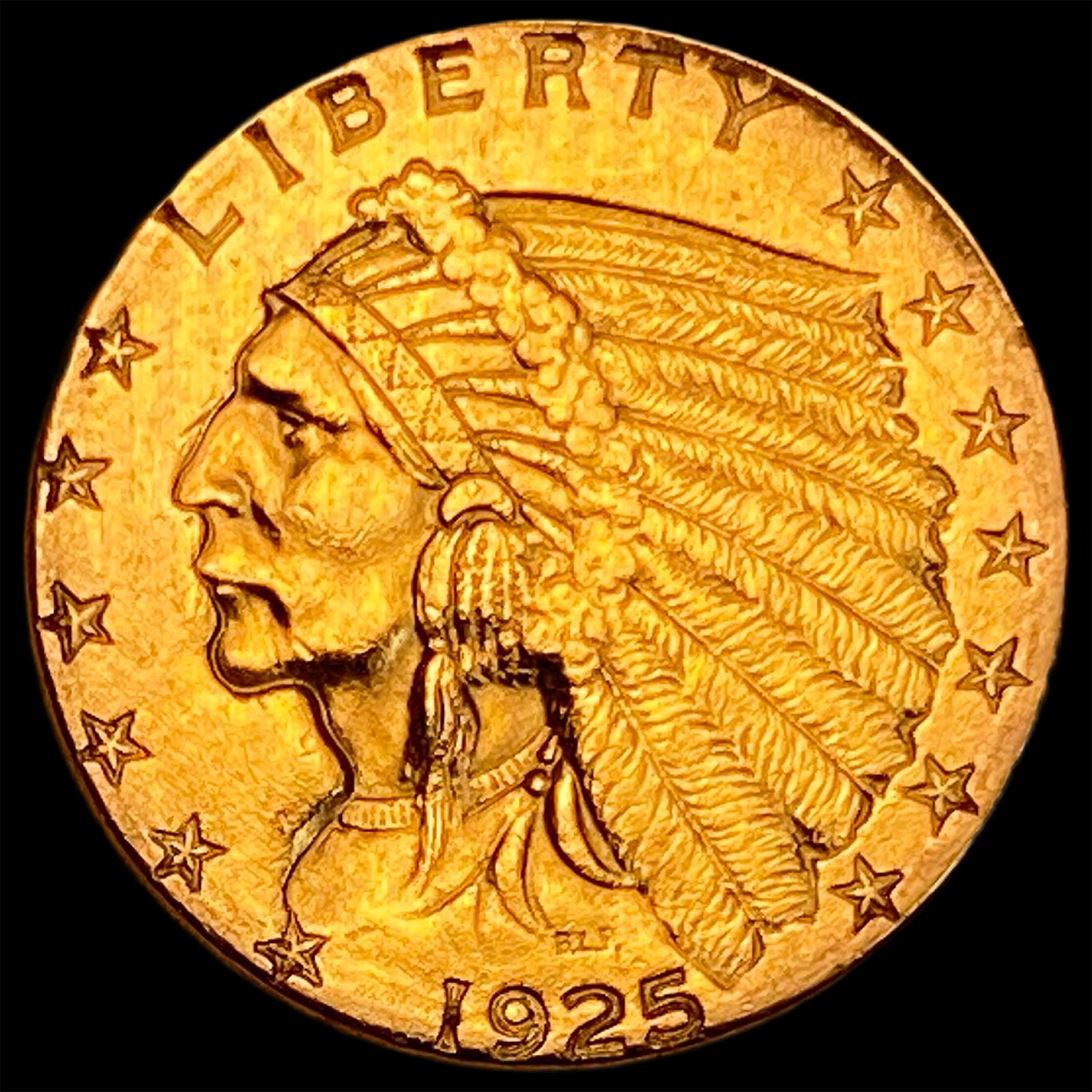 1925-D Gold $2.50 Indian Head Quarter Eagle CLOSELY UNCIRCULATED (1 of 2)