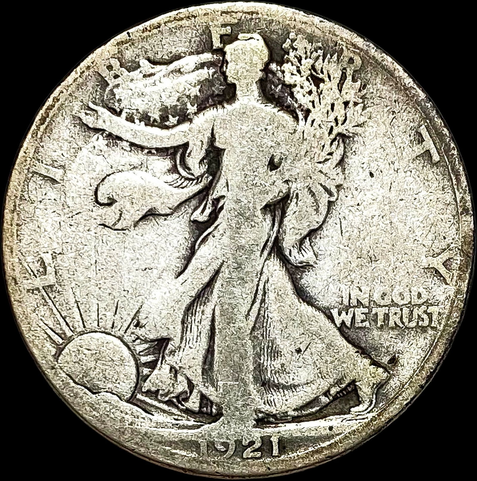 1921-S Walking Liberty Half Dollar NICELY  CIRCULATED (1 of 2)