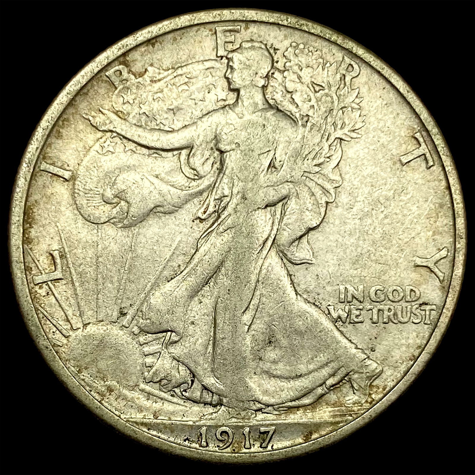 1917-S Walking Liberty Half Dollar NEARLY  UNCIRCULATED (1 of 2)