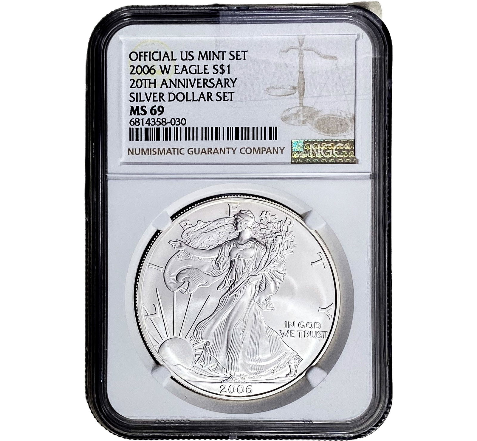 2006-W Silver Eagle NGC MS69 20th Anniversary (1 of 2)