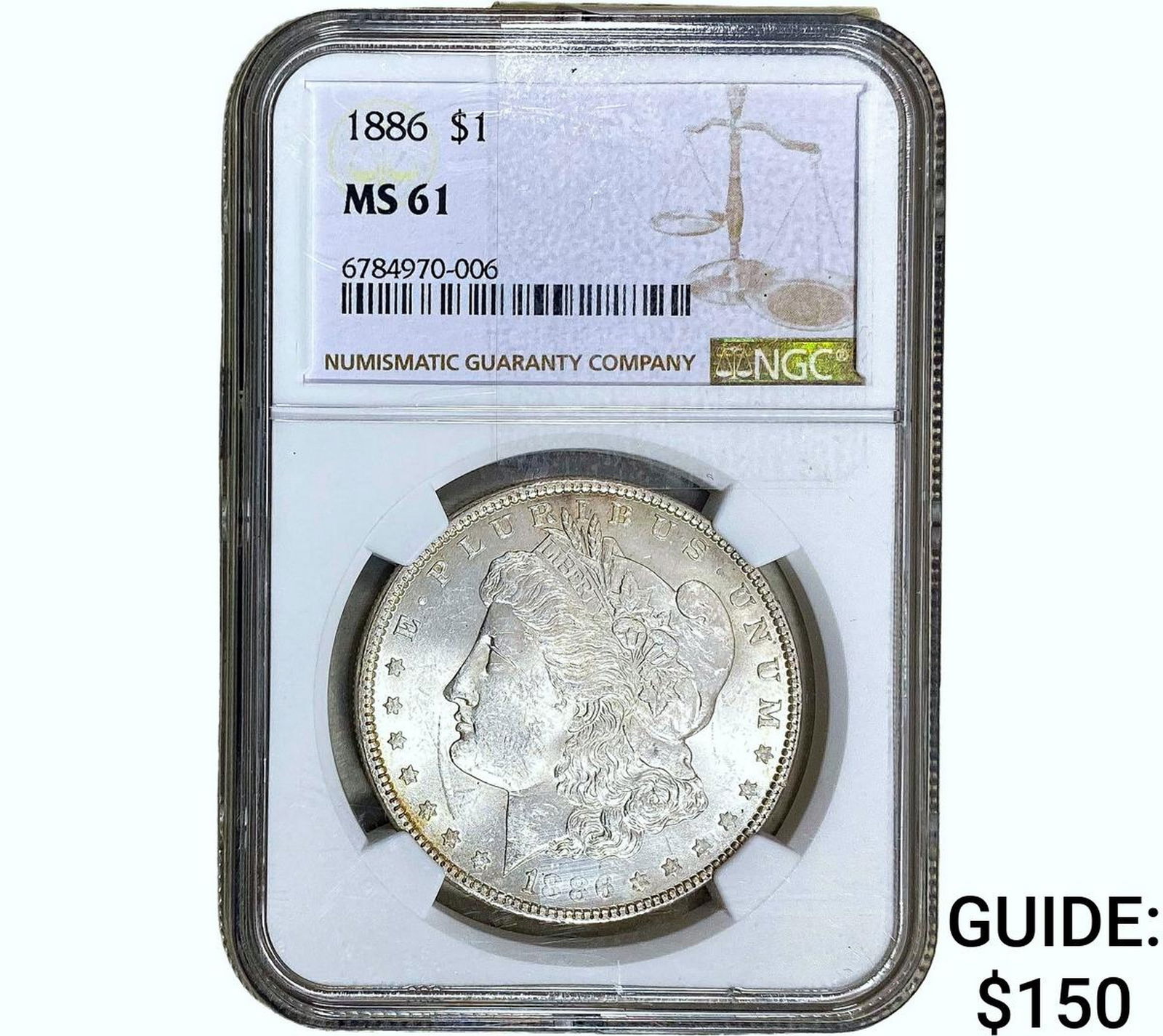 1886 Morgan Silver Dollar NGC MS61 (1 of 2)