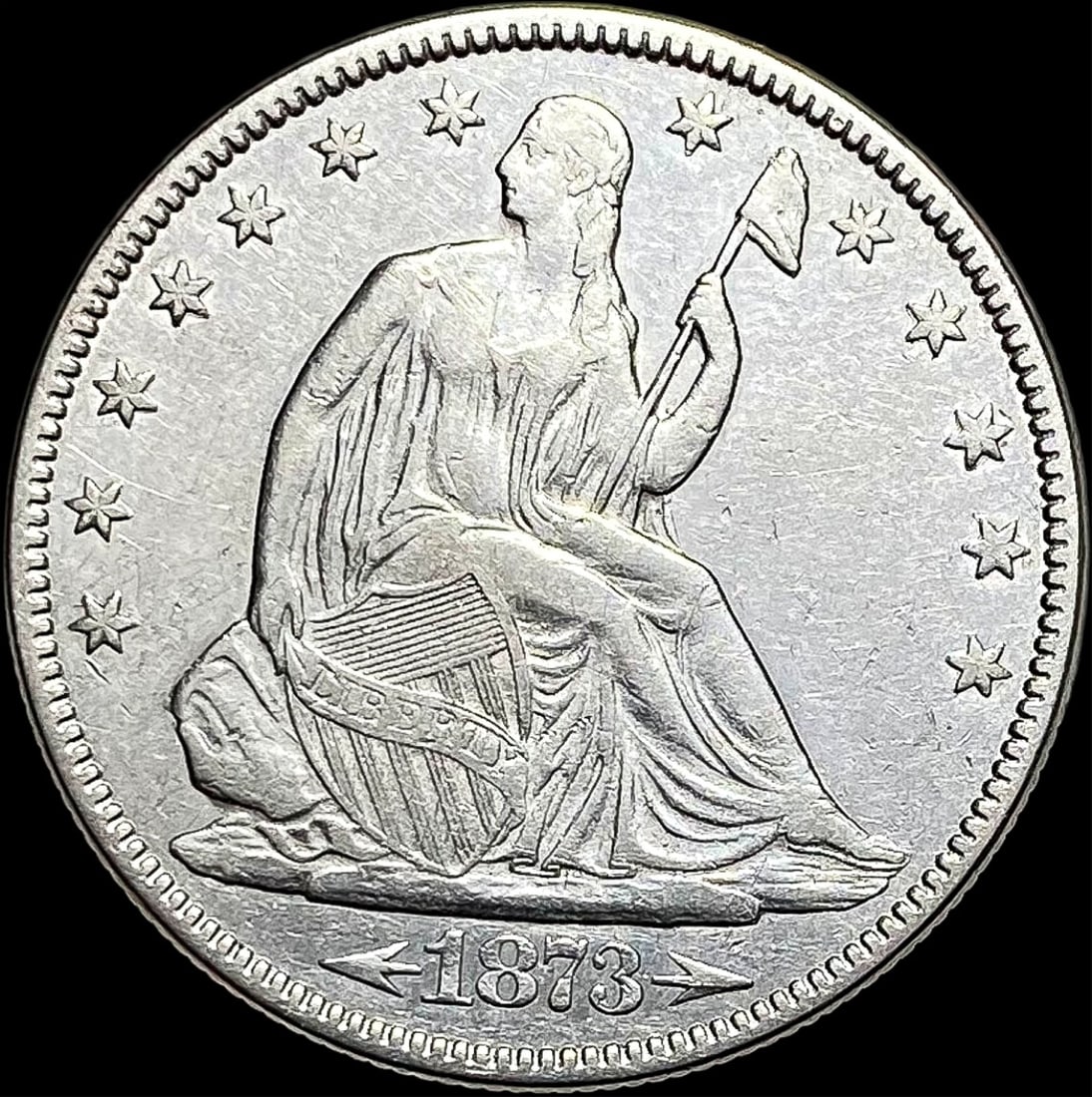 1873 Arrows Seated Liberty Half Dollar NEARLY UNCIRCULATED (1 of 2)