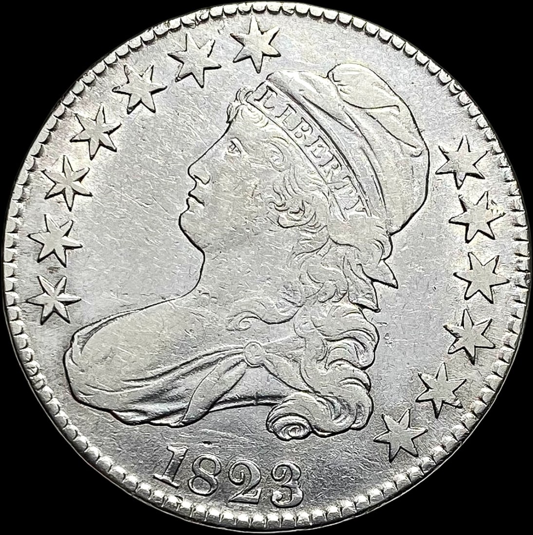1823 Patched 3 Capped Bust Half Dollar CIRC (1 of 2)