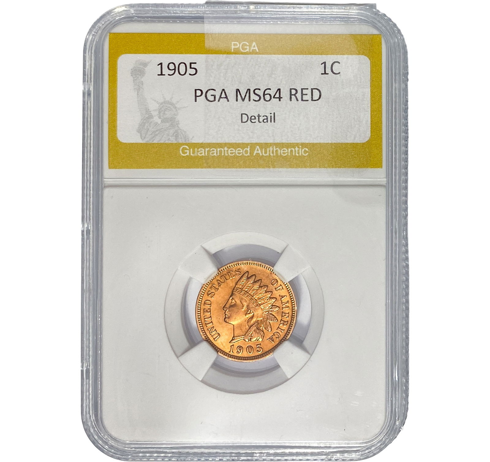 1905 Indian Head Cent PGA MS64 RED Detail (1 of 2)