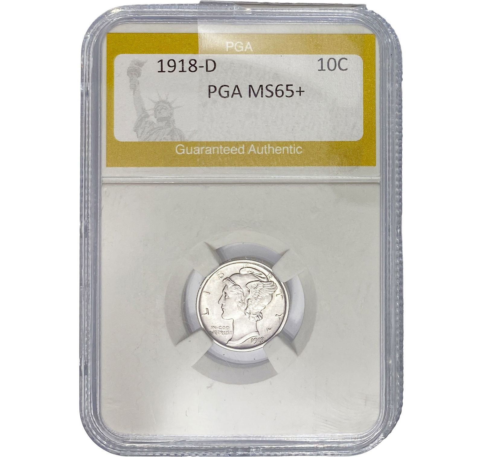 1918-D Mercury Silver Dime PGA MS65+ (1 of 2)