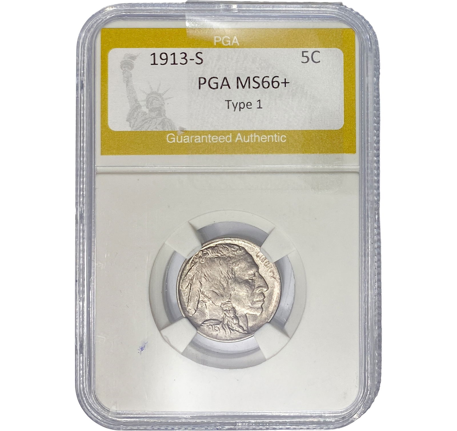 1913-S Buffalo Nickel PGA MS66+ Type 1 (1 of 2)