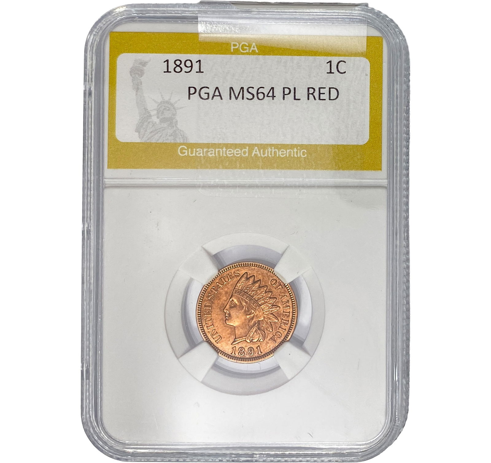 1891 Indian Head Cent PGA MS64 PL RED (1 of 2)