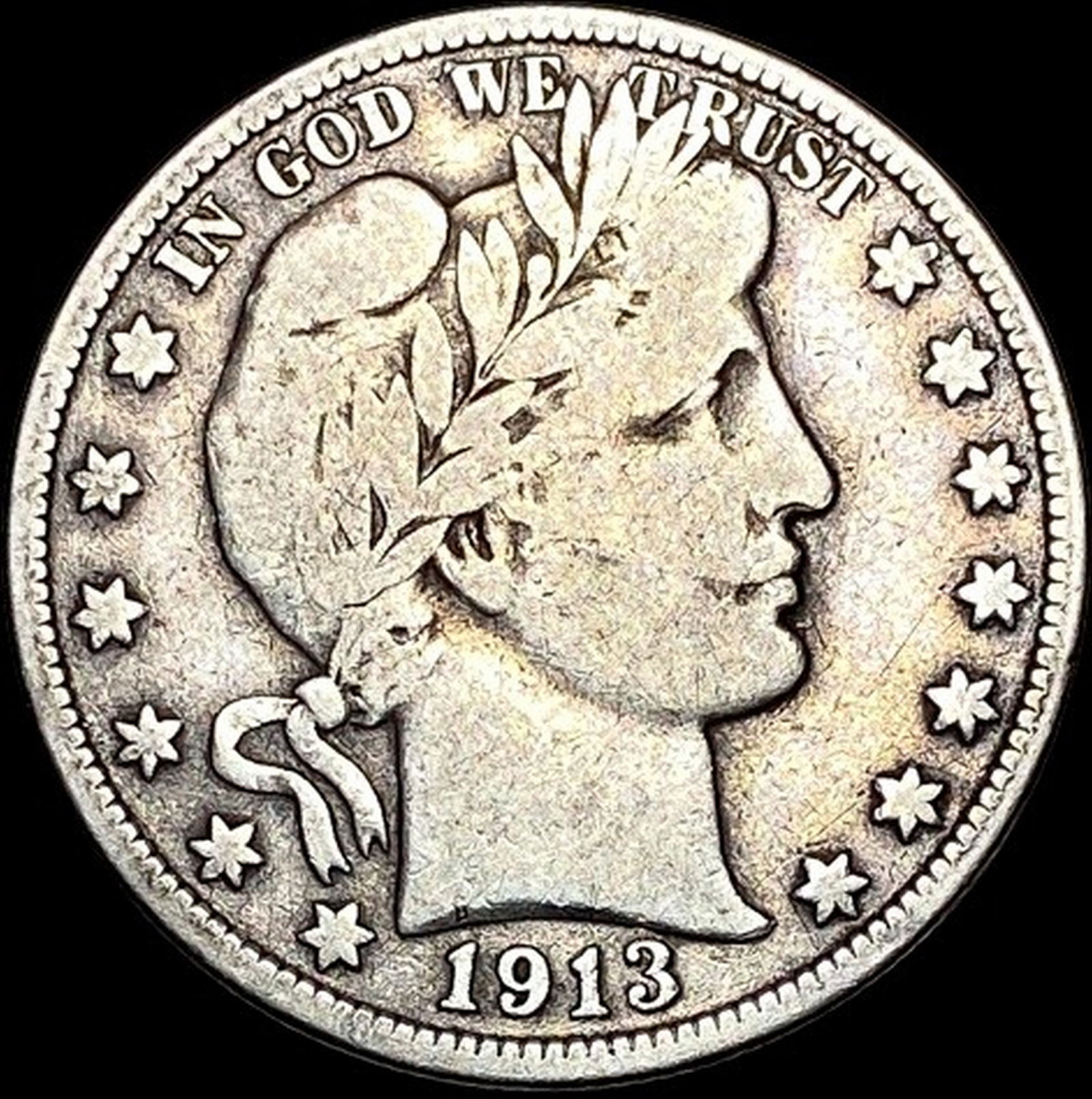 1913 Silver Barber Half Dollar LIGHTLY  CIRCULATED (1 of 2)