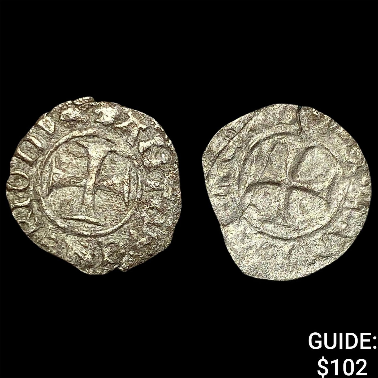 [2]14th-15th Cent. Venetian SIlver Tornesello NEARLY UNCIRCULATED (1 of 2)
