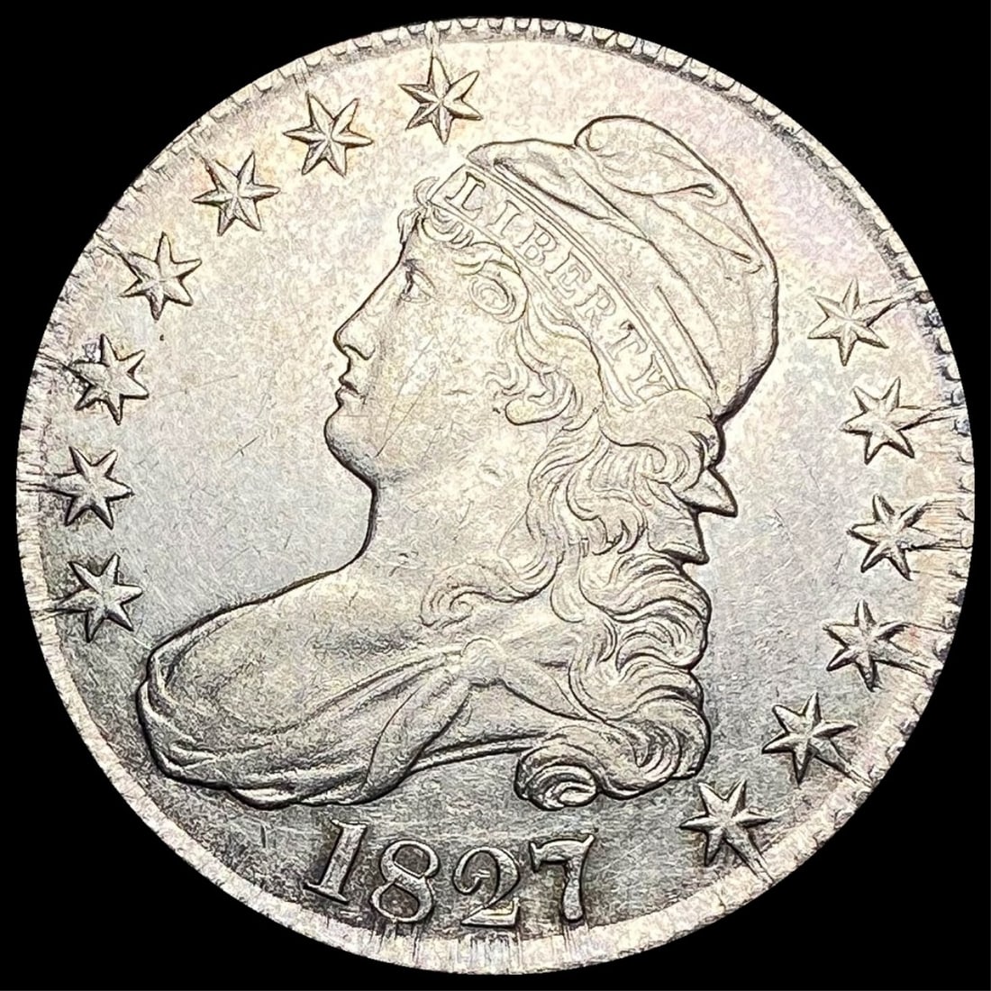 1827 Capped Bust Half Dollar CHOICE AU: 1827 Capped Bust Half Dollar CHOICE AU
