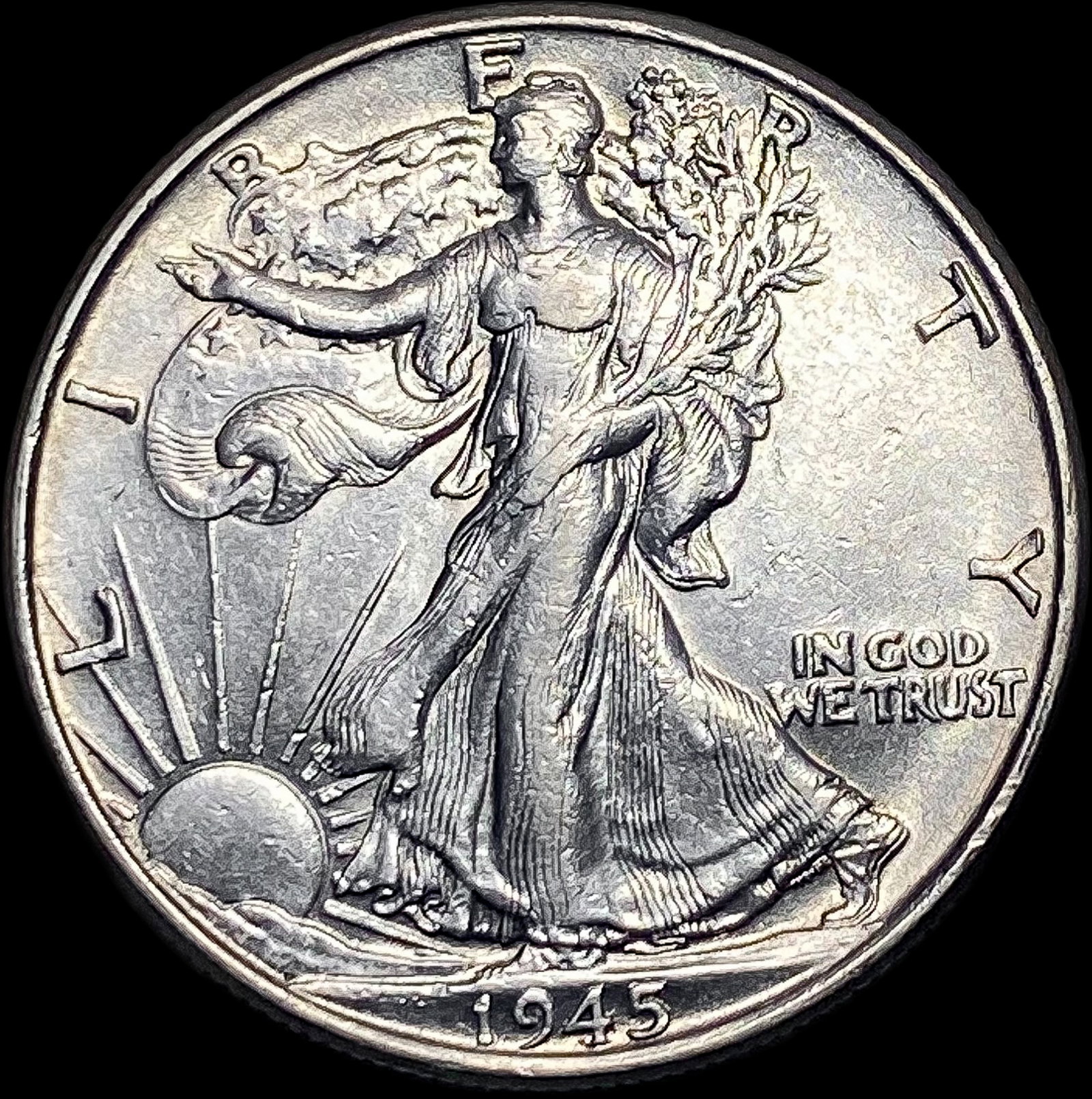 1945 Walking Liberty Half Dollar NEARLY UNCIRCULATED: 1945 Walking Liberty Half Dollar NEARLY UNCIRCULATED